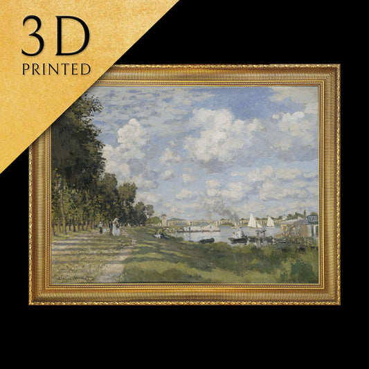 Bassin D'Argenteuil by Claude Monet, 3d Printed with texture and brush strokes looks like original oil painting.