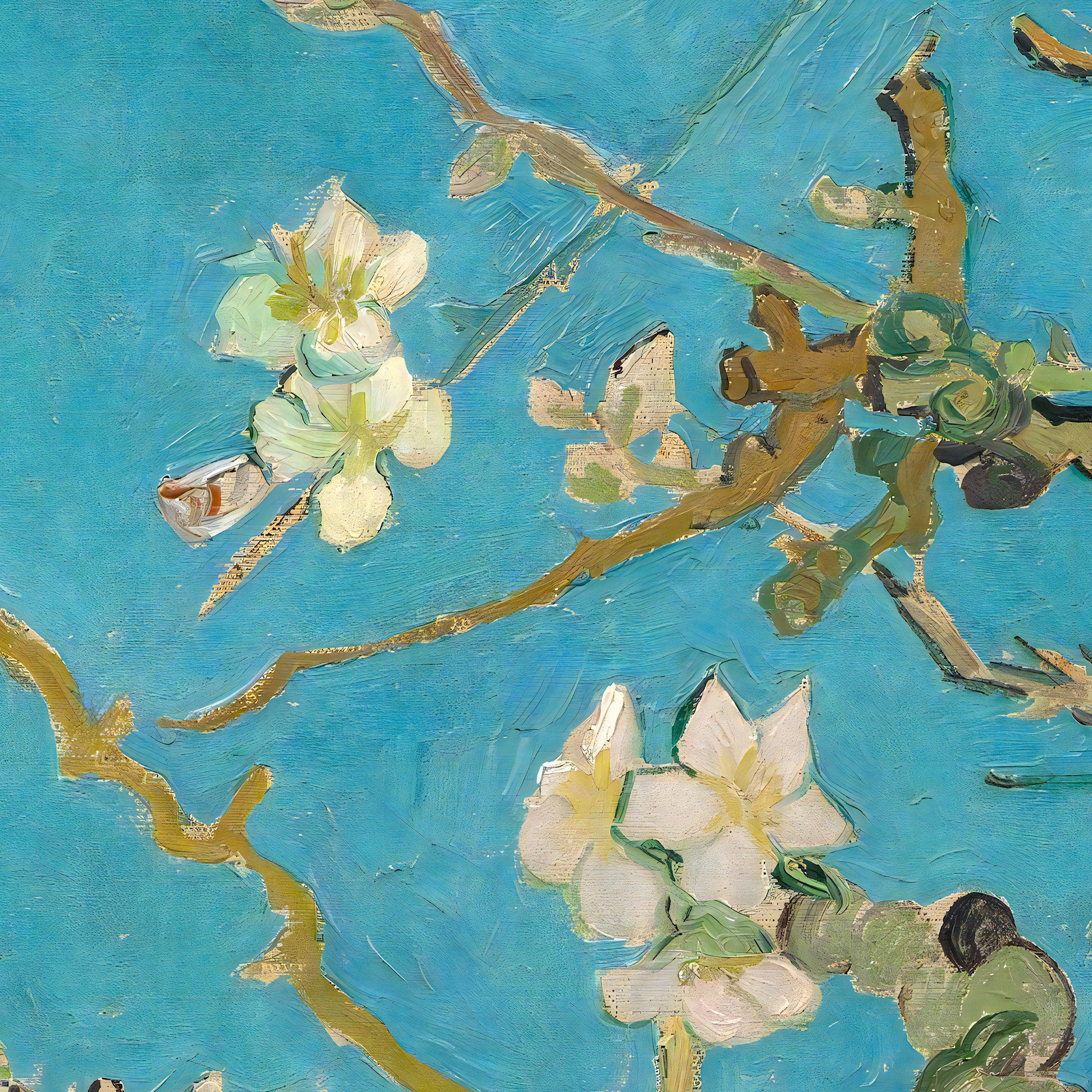 Almond Blossom by Vincent Van Gogh, 3d Printed with texture and brush strokes looks like original oil painting