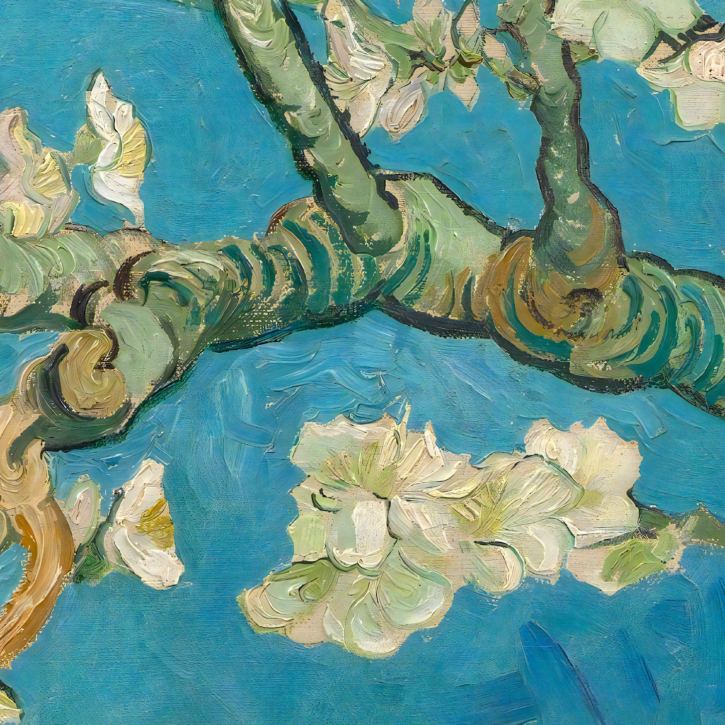 Almond Blossom by Vincent Van Gogh, 3d Printed with texture and brush strokes looks like original oil painting