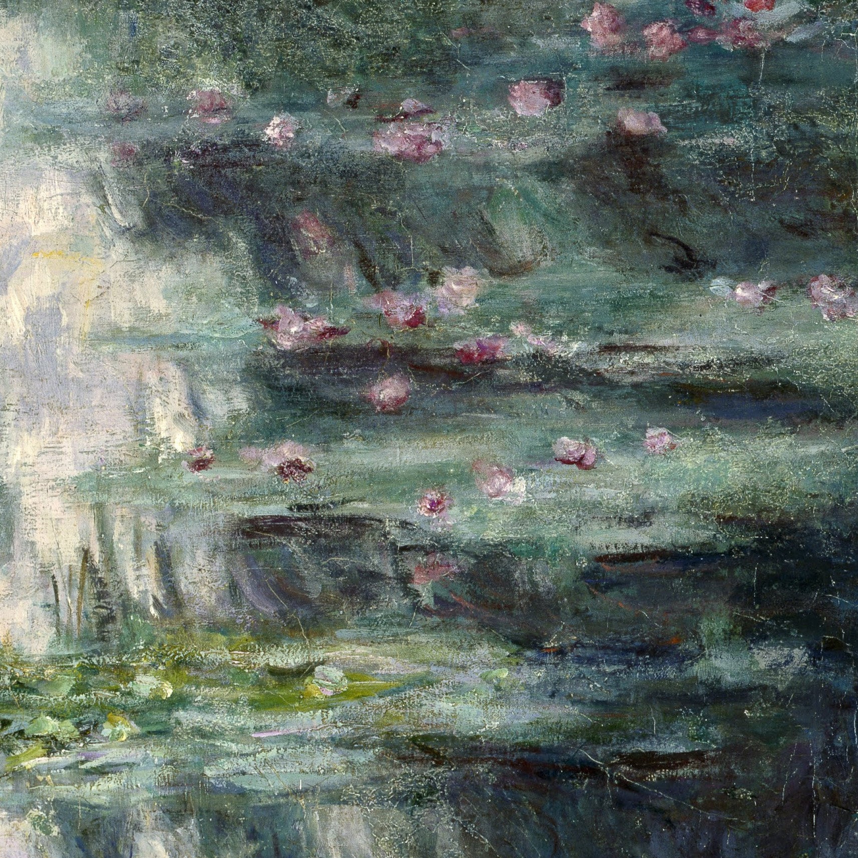 Claude Monet Water Lilies Print: 3D Textured Oil Painting Reproduction