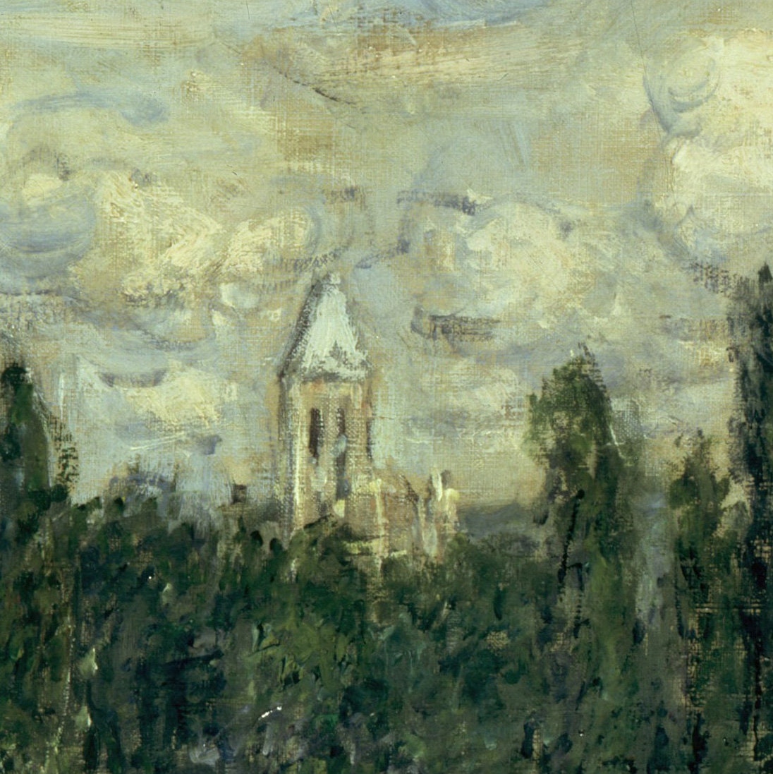 Claude Monet - View of Vetheuil: 3D Textured Art Print