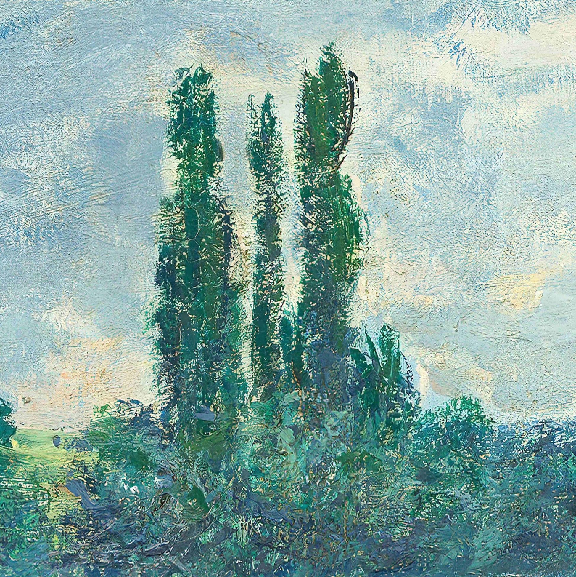 Monet - Bank of the Seine, Vétheuil - 3D Printed Textured Oil Painting