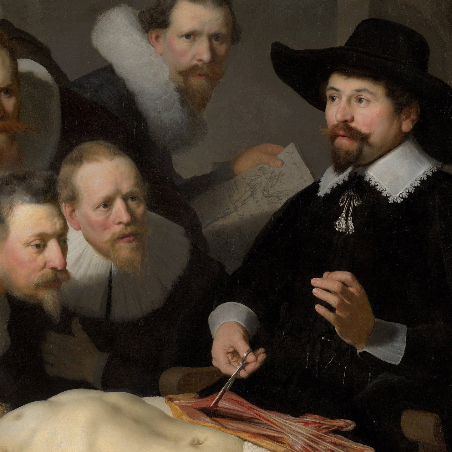 The Anatomy Lesson of Dr Nicolaes Tulp by Rembrandt, 3d Printed with texture and brush strokes looks like original oil painting