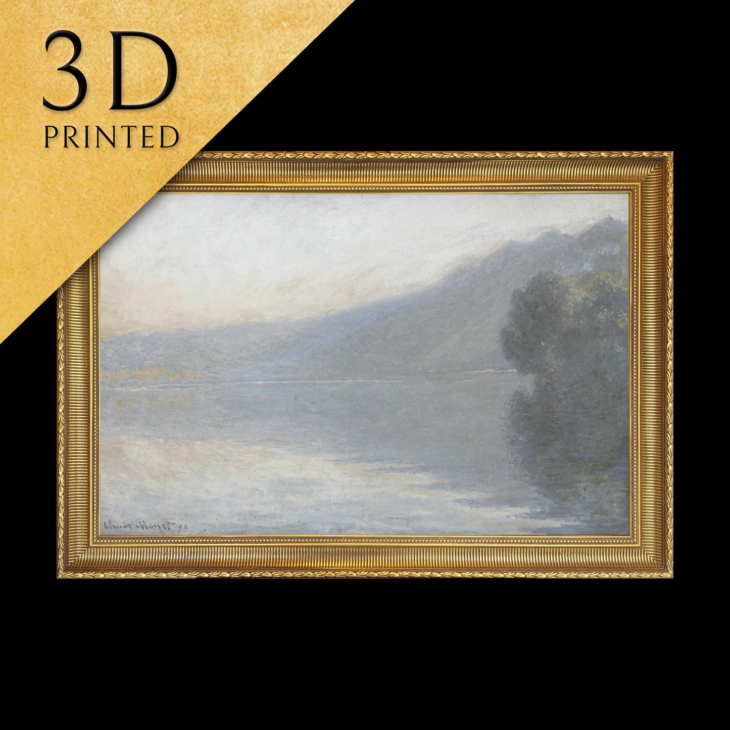 The Seine at Port Villez by Claude Monet , 3d Printed with texture and brush strokes looks like original oil painting