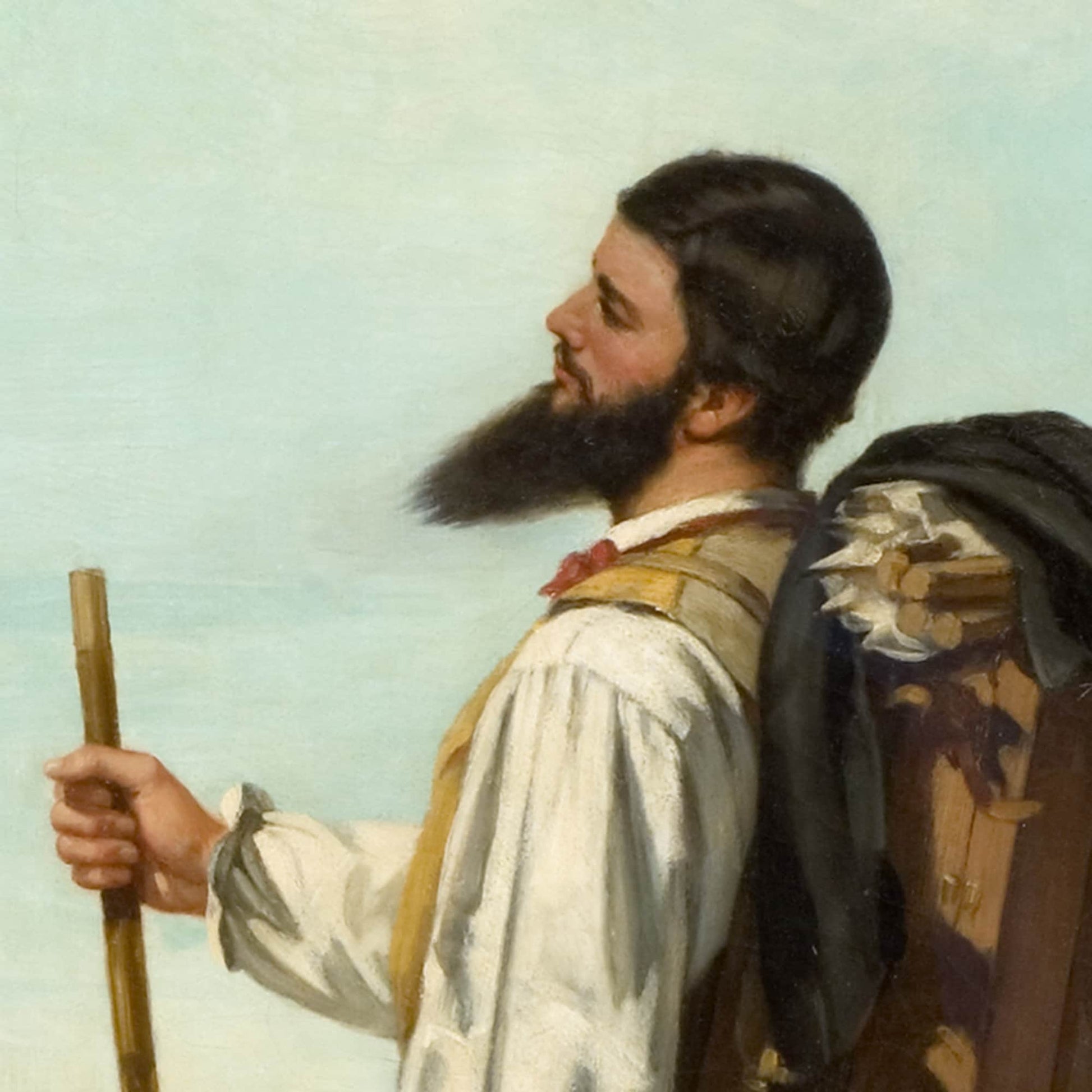Gustave Courbet Print: Hello Mr Courbet, 3D Textured Oil Painting Reproduction