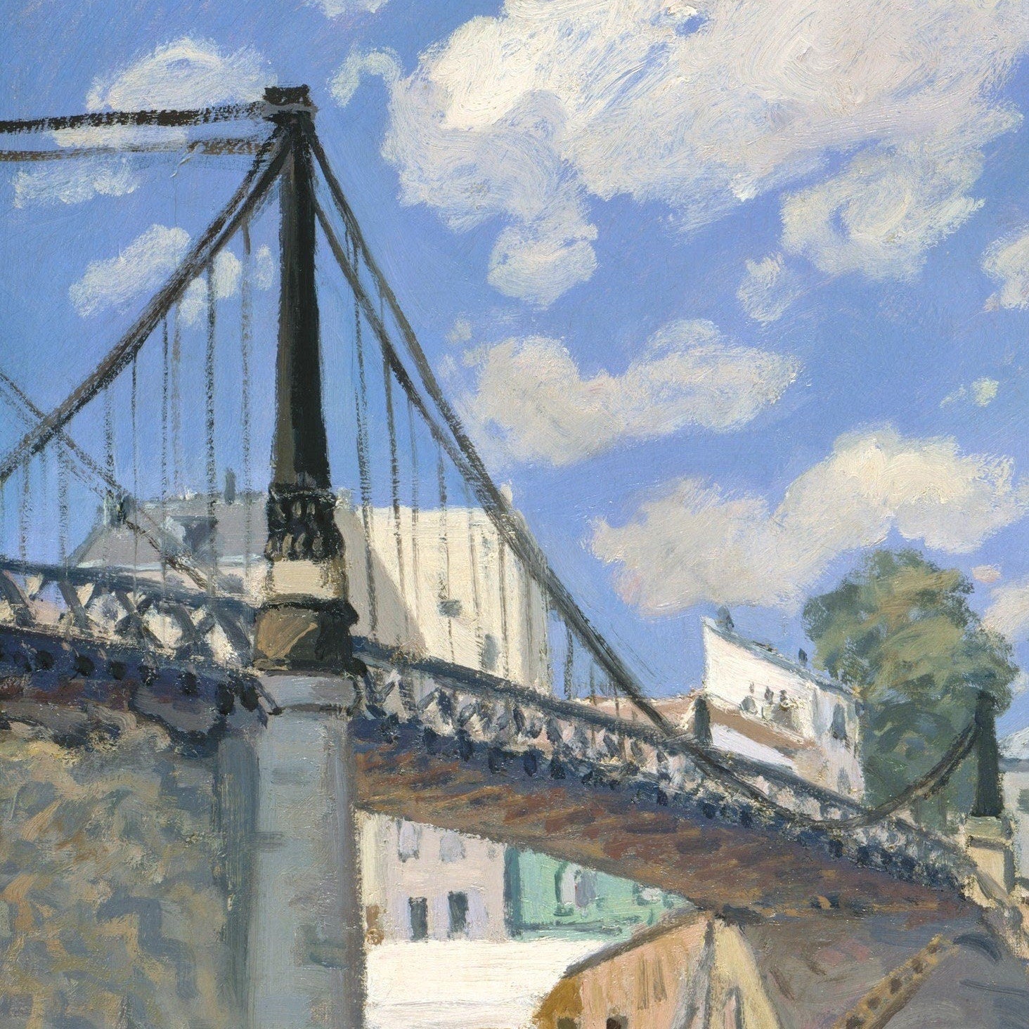 Alfred Sisley 'The Bridge' 3D Textured Print: Impressionist Painting