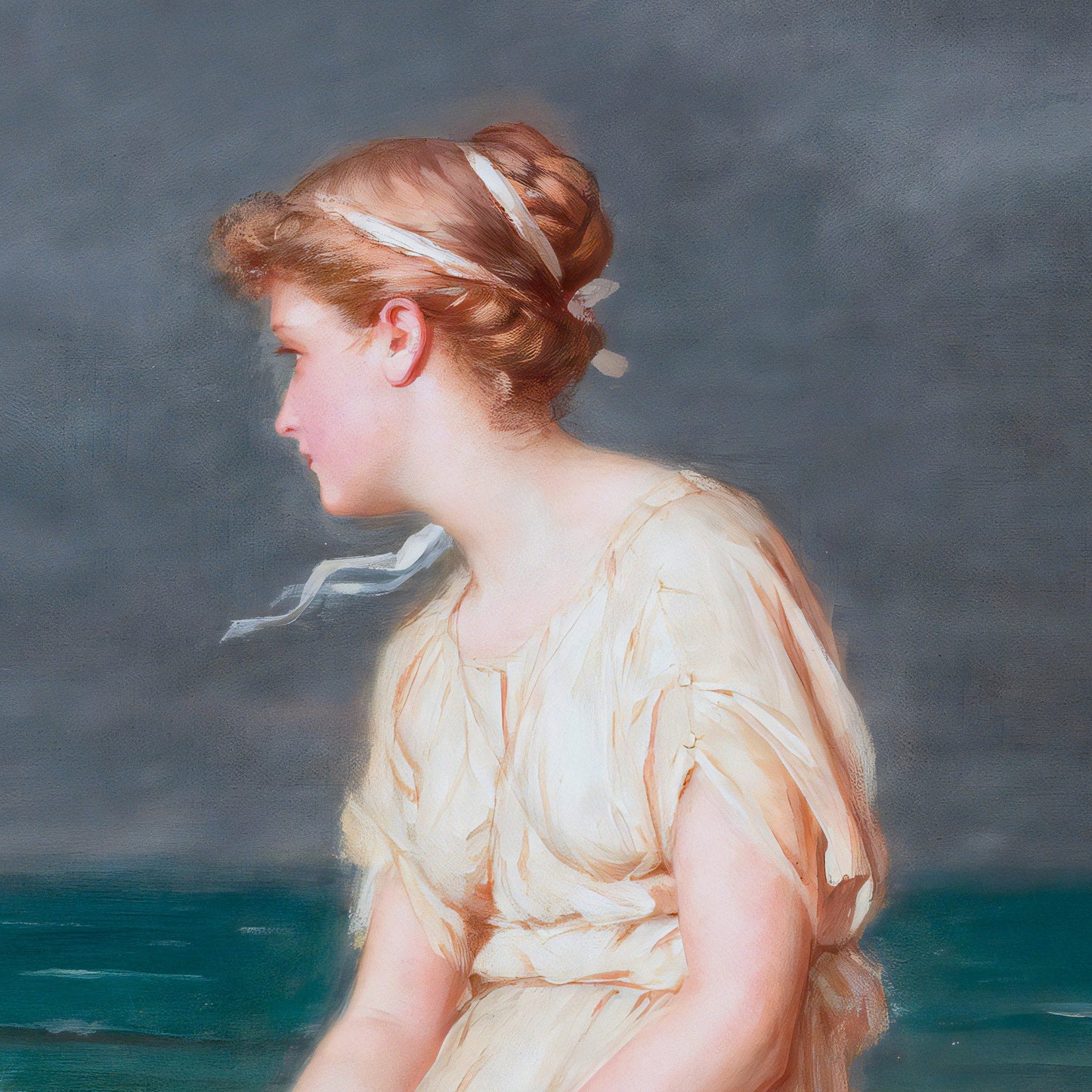 Miranda by Waterhouse: 3D Textured Print, Looks Like Original Oil Painting