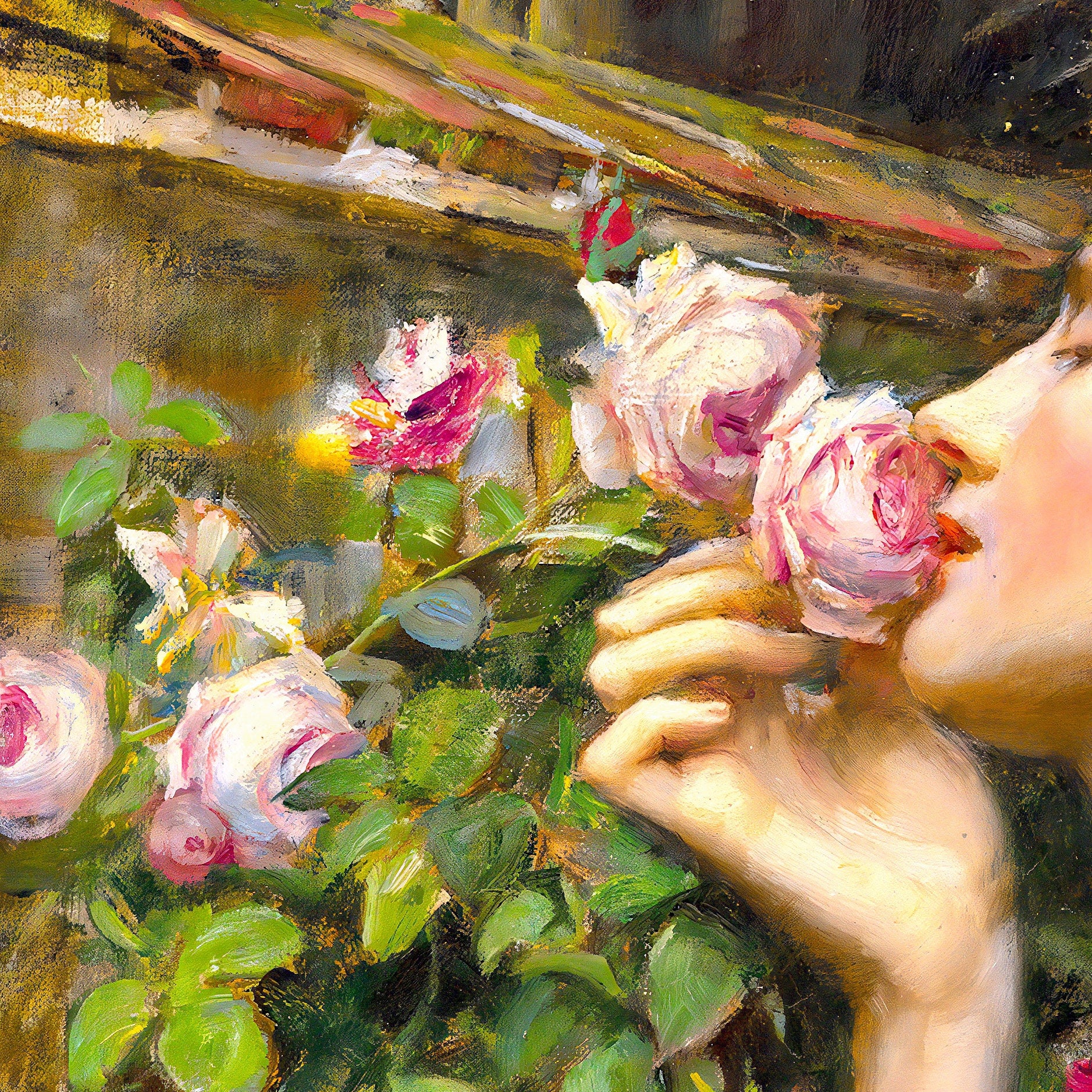 The Soul of the Rose by John William Waterhouse, 3d Printed with texture and brush strokes looks like original oil painting