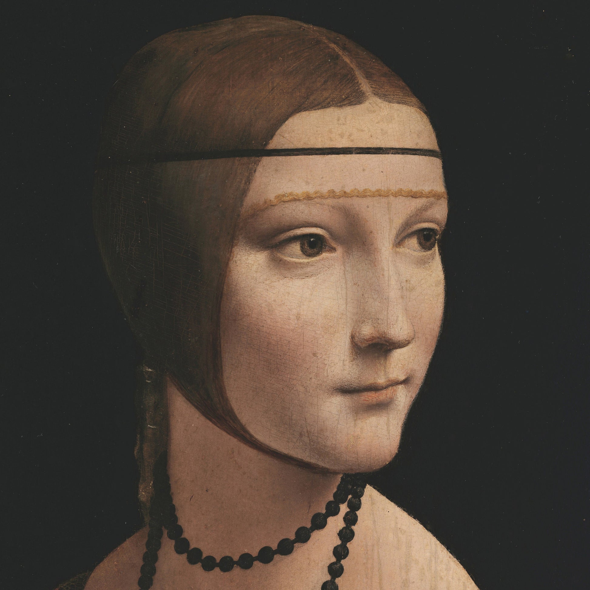 Lady with an Ermine by Leonardo Da Vinci, 3d Printed with texture and brush strokes looks like original oil painting