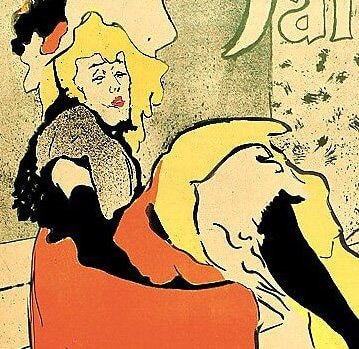 Jane Avril by Toulouse Lautrec: 3D Textured Print