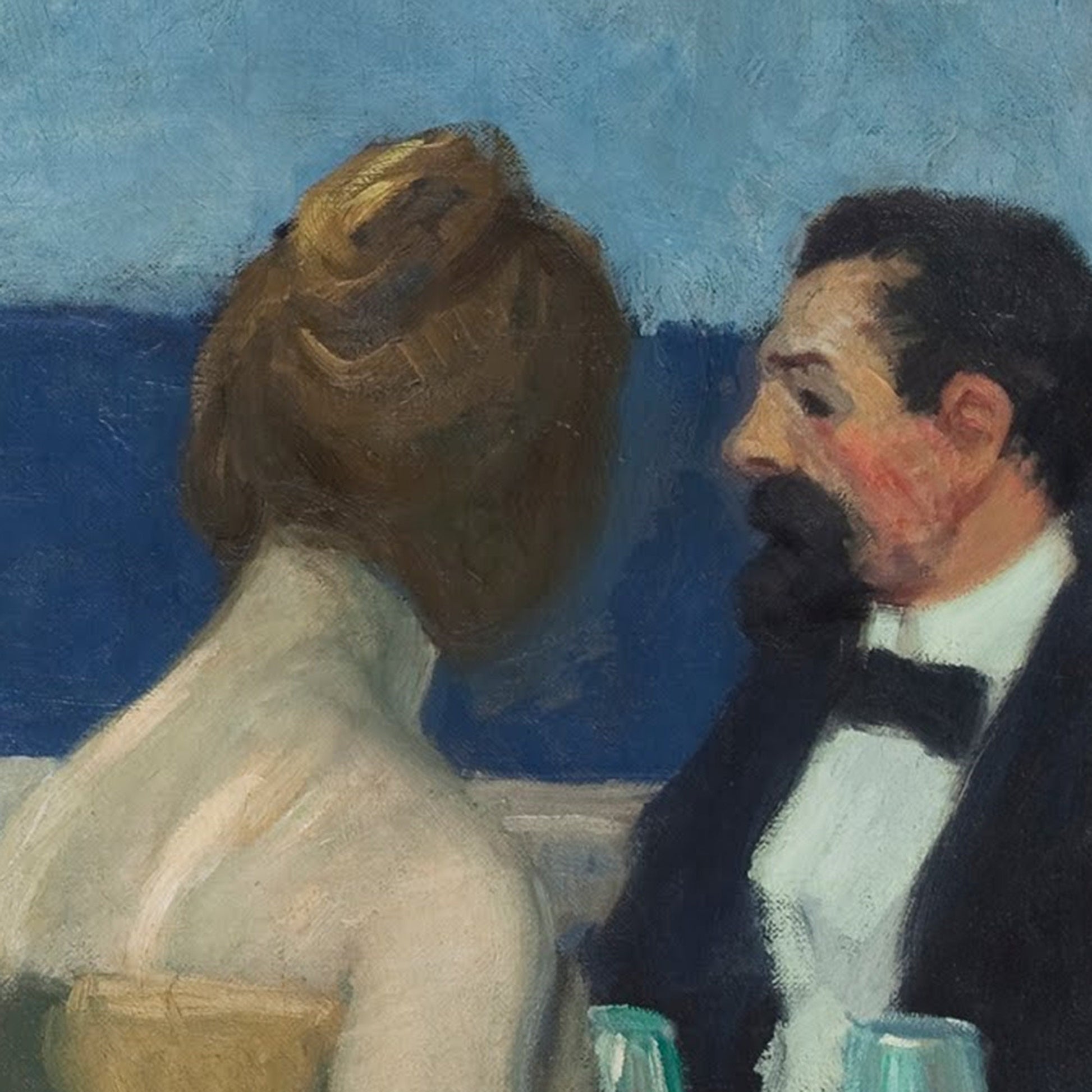 Soir Bleu by Edward Hopper: 3D Textured Art Print