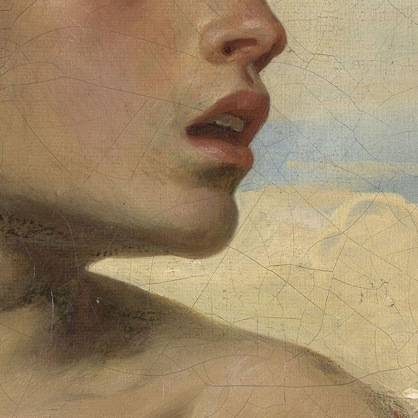 Delacroix 'Orphan Girl' 3D Print: Textured Oil Painting Reproduction