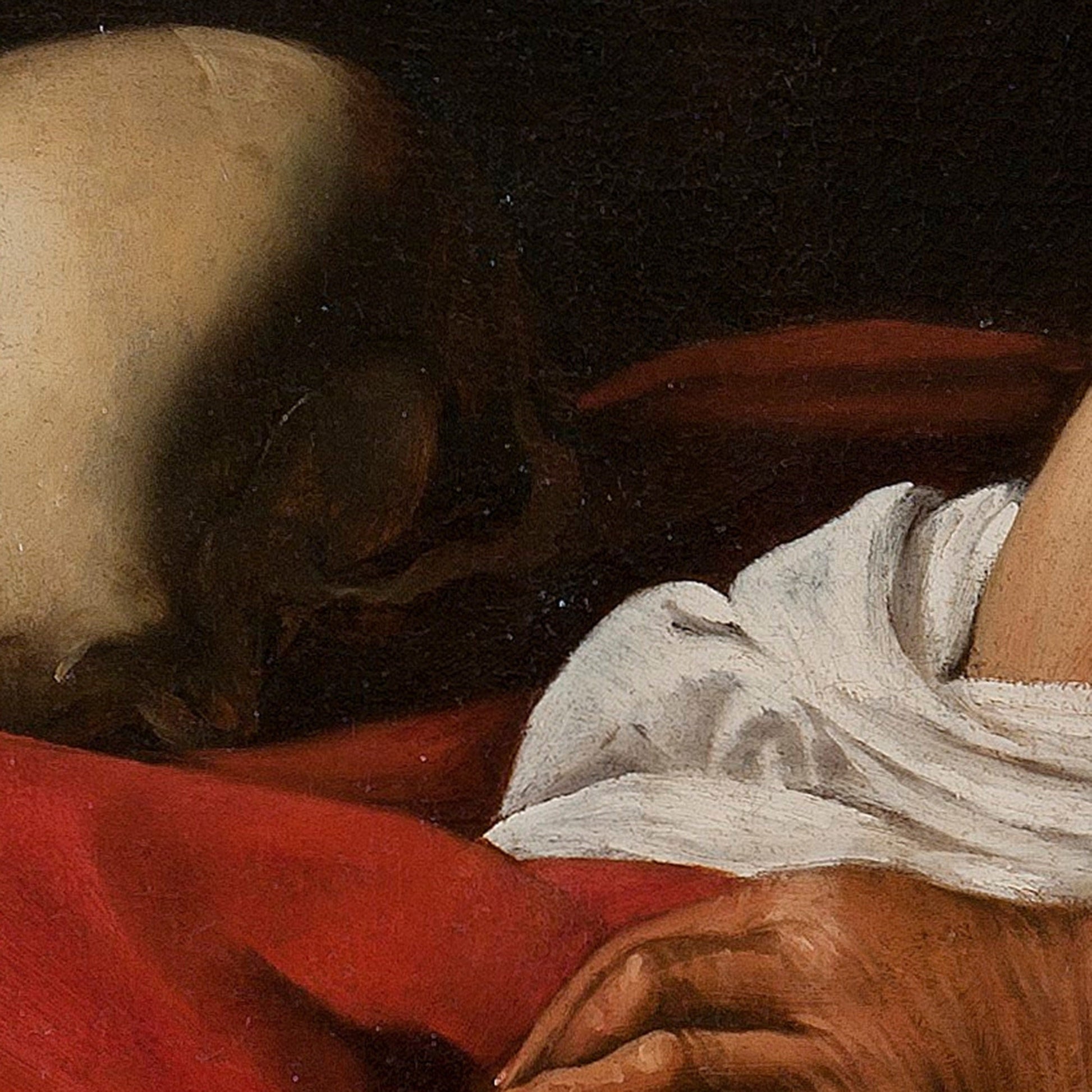 Caravaggio St Jerome Meditating 3D Print: Textured Oil Painting Reproduction