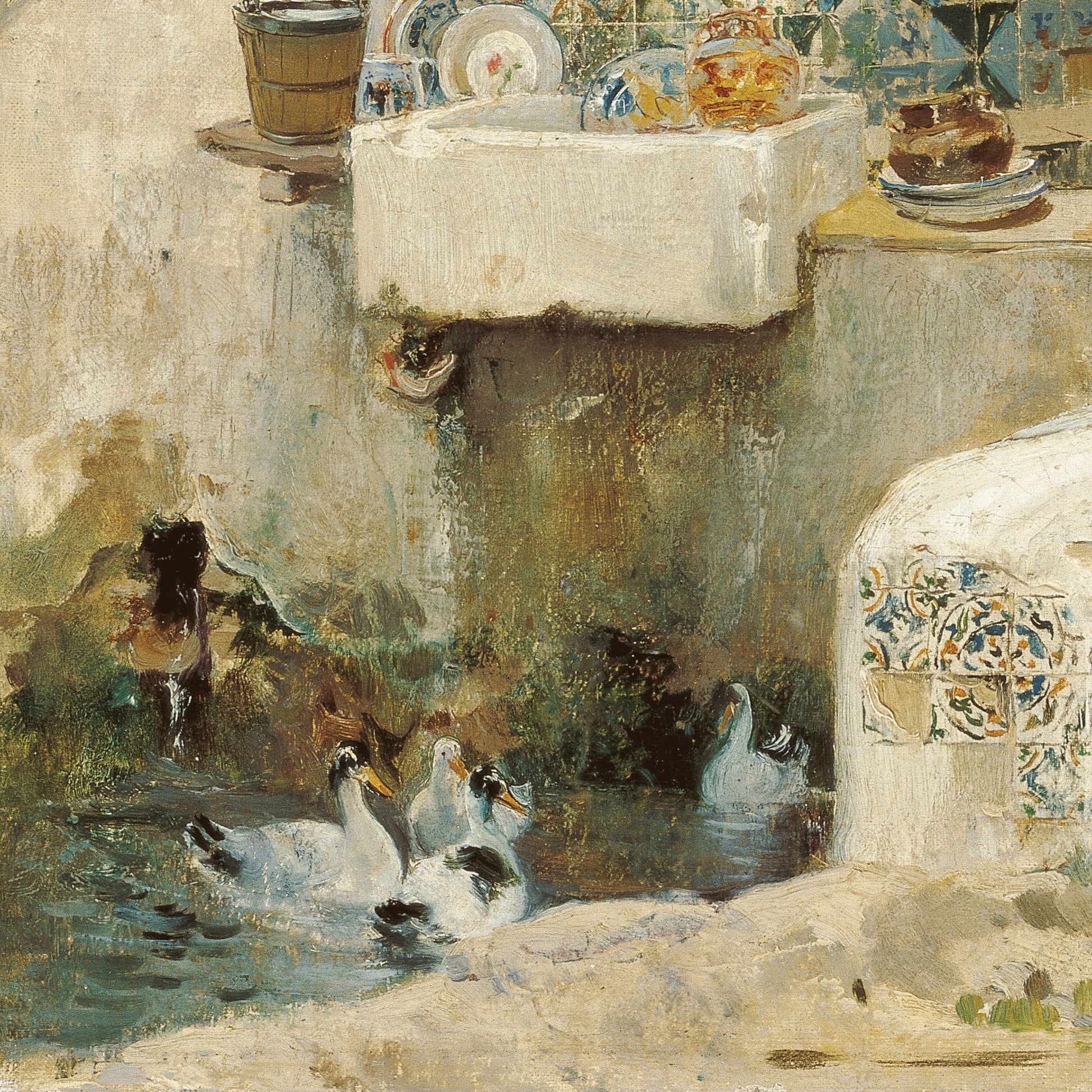 Joaquin Sorolla 'Selling Melons' 3D Print: Textured Oil Painting Reproduction