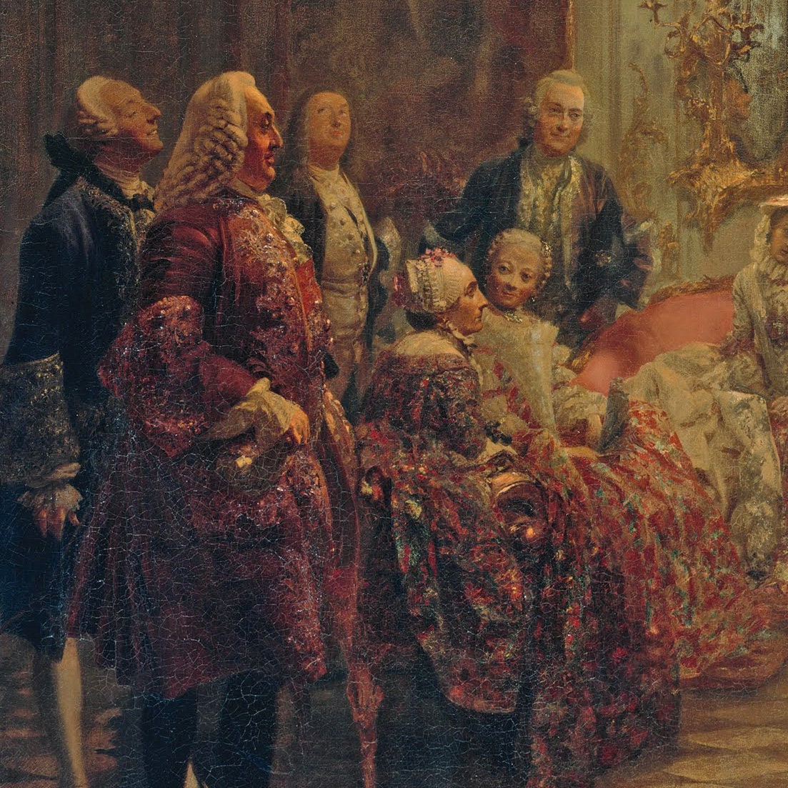 3D Printed 'Flute Concert' by Adolph Menzel: Textured Oil Painting Reproduction