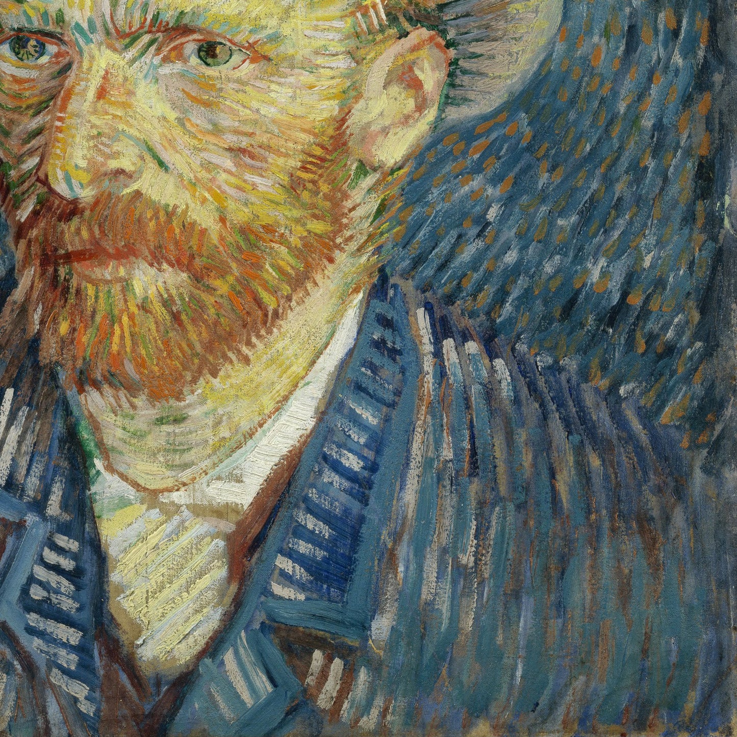 Van Gogh Self Portrait with Grey Felt Hat: 3D Textured Print