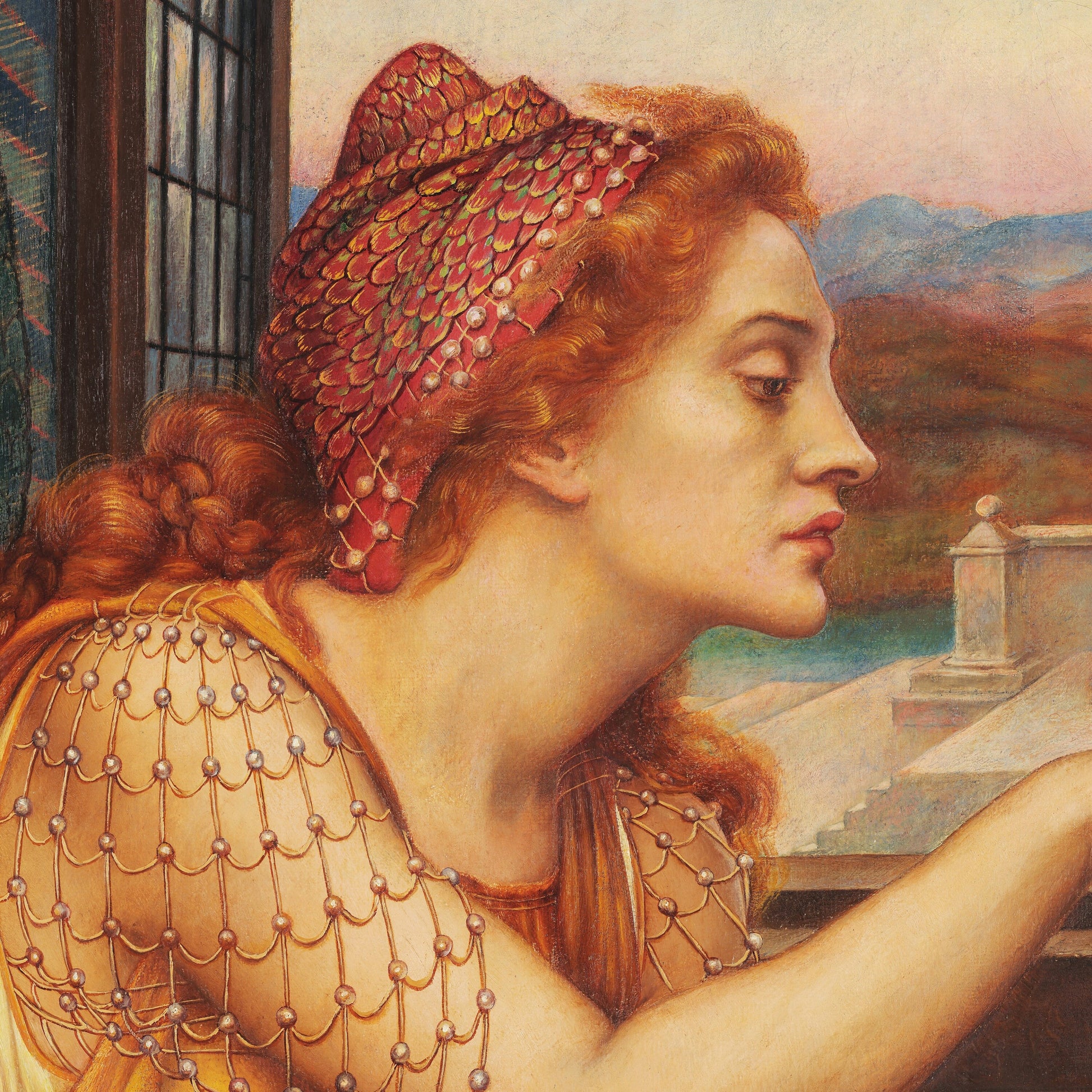 The Love Potion by Evelyn De Morgan, 3d Printed with texture and brush strokes looks like original oil painting