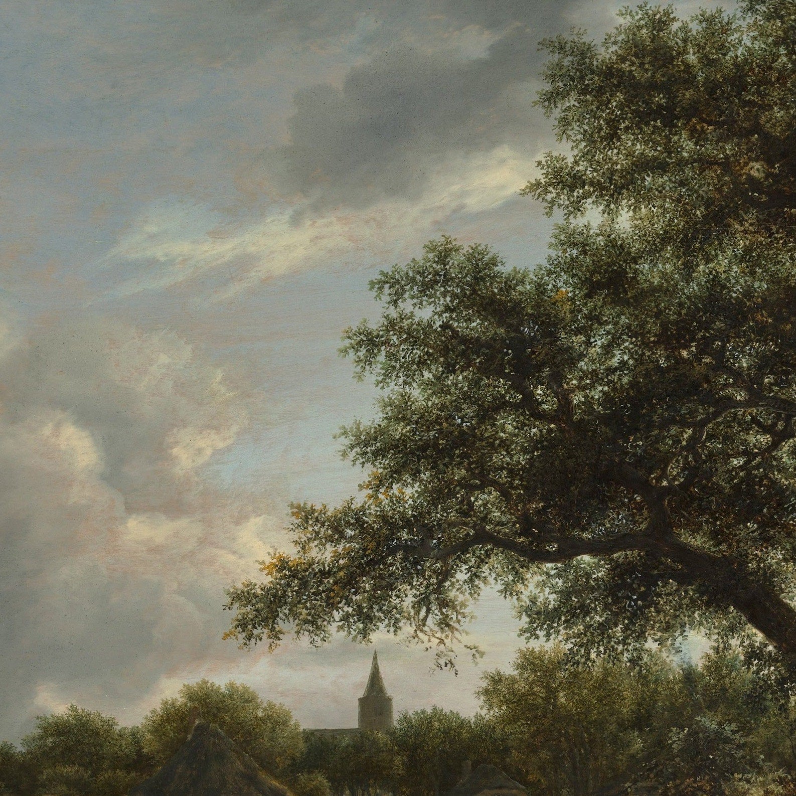 Jacob Van Ruisdael: Village Landscape, 3D Textured Print