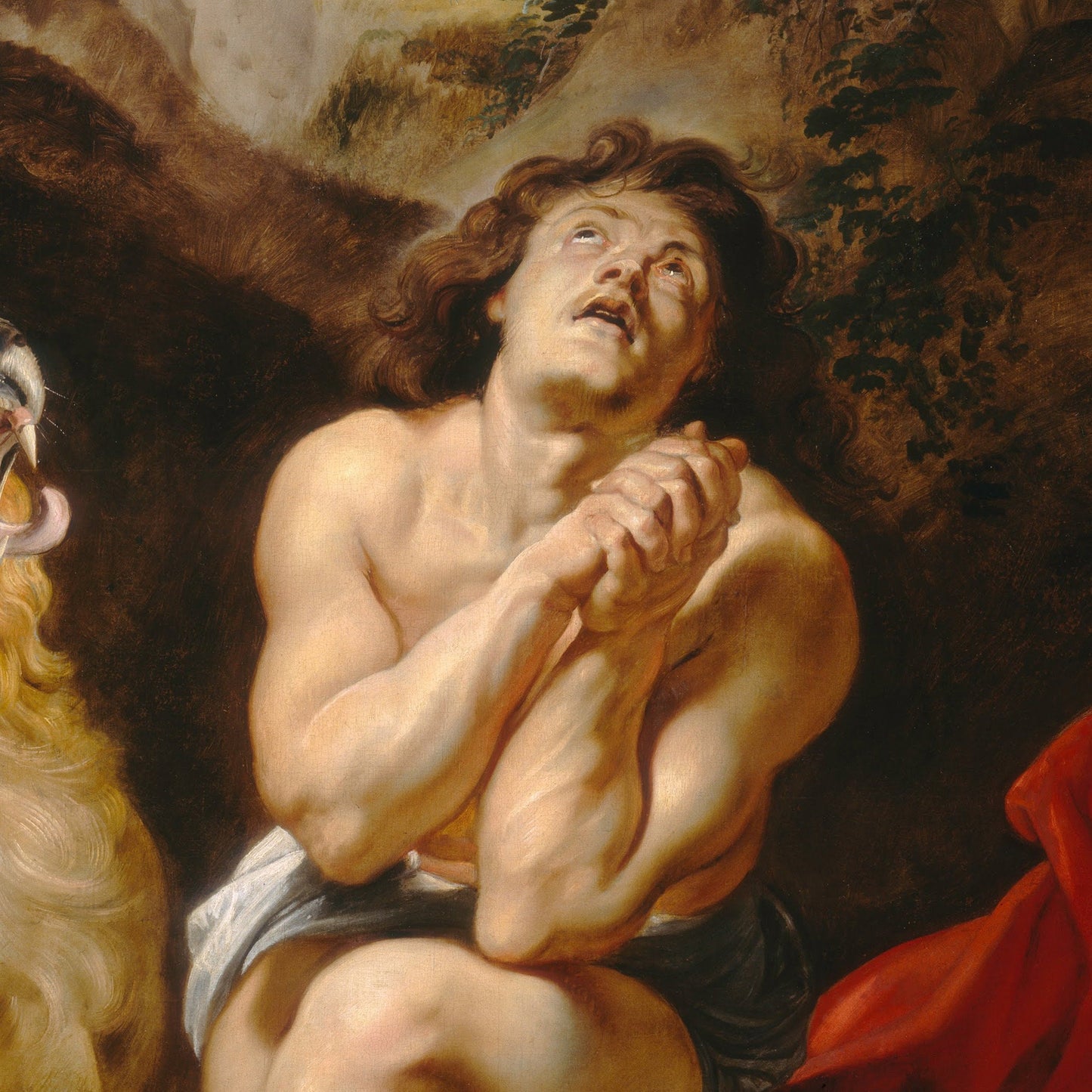 Daniels in the Lion Den's Print: Rubens 3D Textured Masterpiece