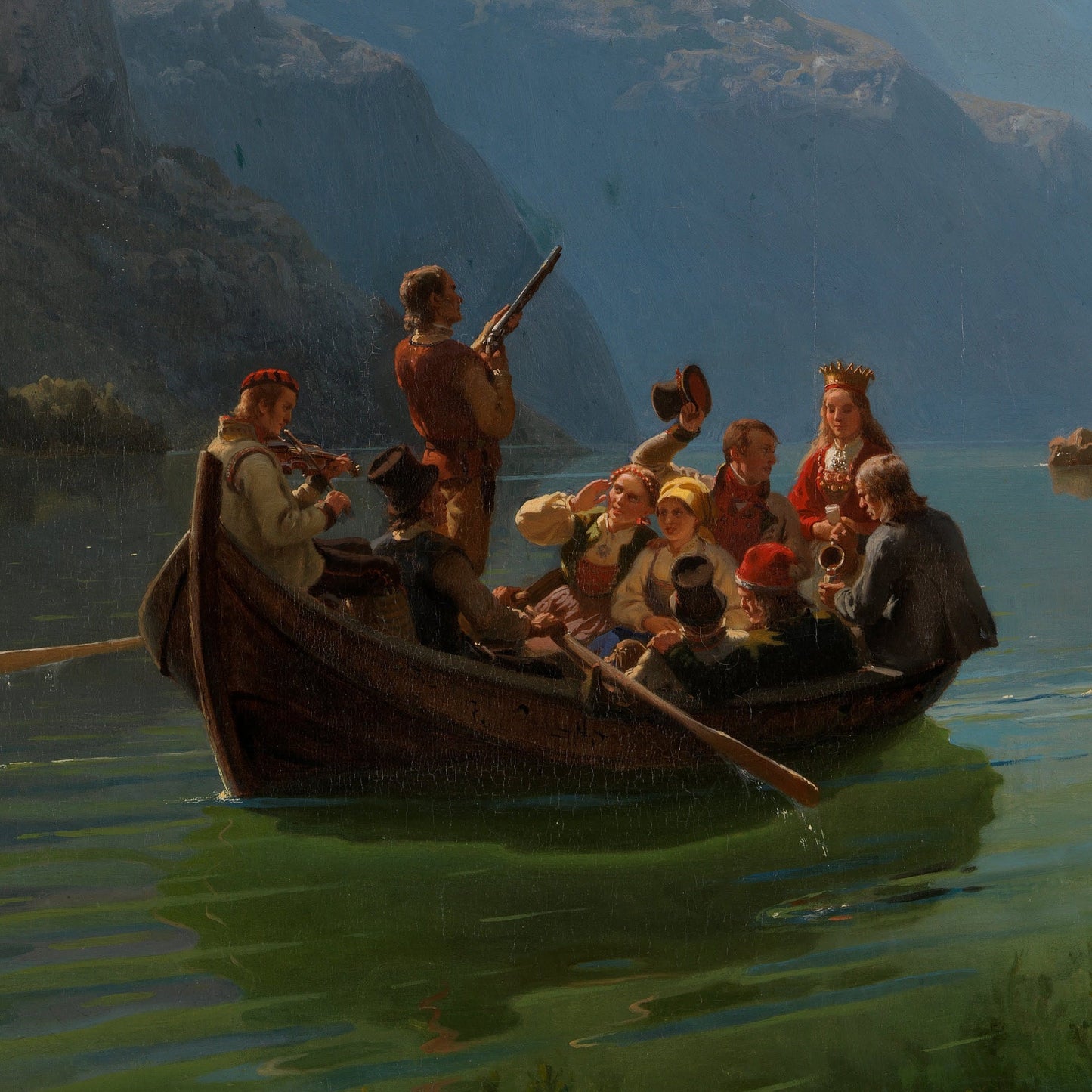 Hans Gude Hardangerfjord Landscape: 3D Textured Print