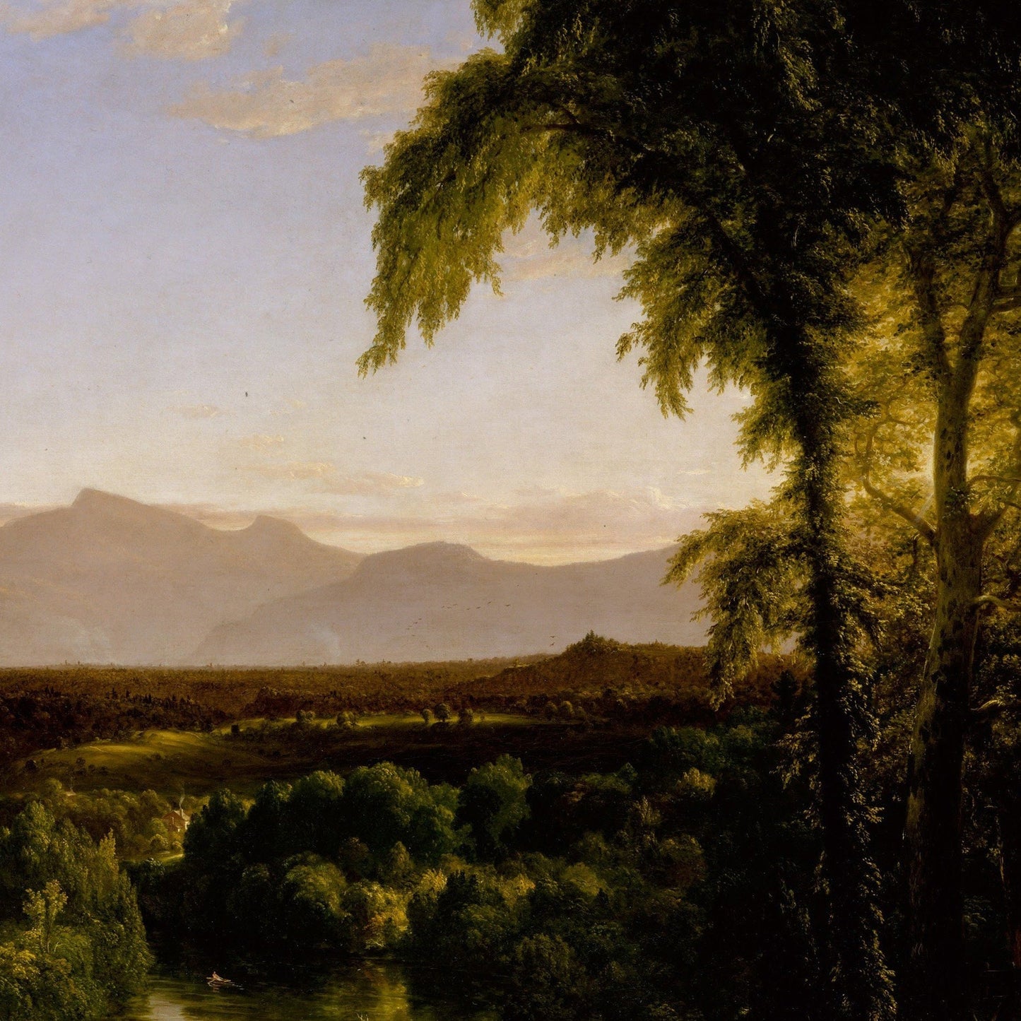 View on the Catskill by Thomas Cole, 3d Printed with texture and brush strokes looks like original oil painting