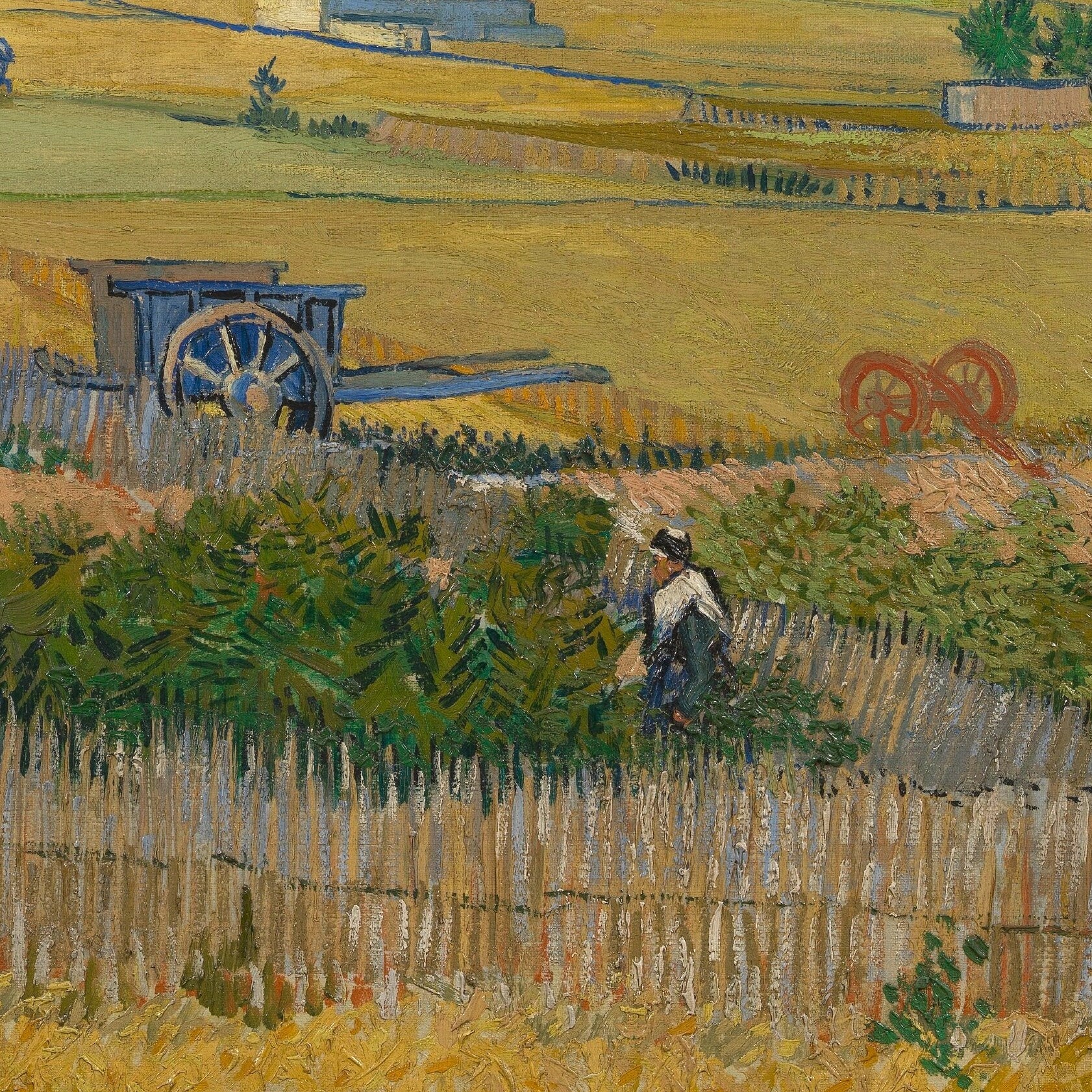 Van Gogh 'The Harvest' 3D Textured Print: Impasto Style