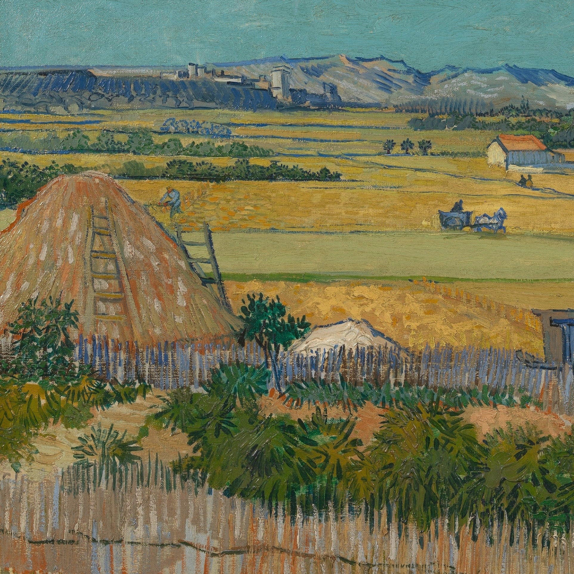 Van Gogh 'The Harvest' 3D Textured Print: Impasto Style