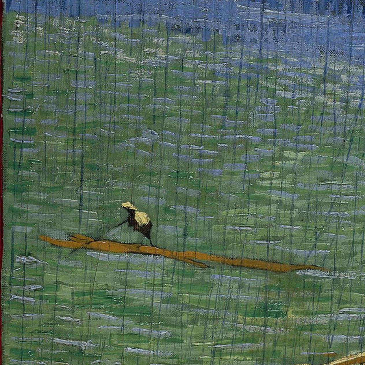 Bridge in the Rain After Hiroshige by Vincent Van Gogh, 3d Printed with texture and brush strokes looks like original oil painting