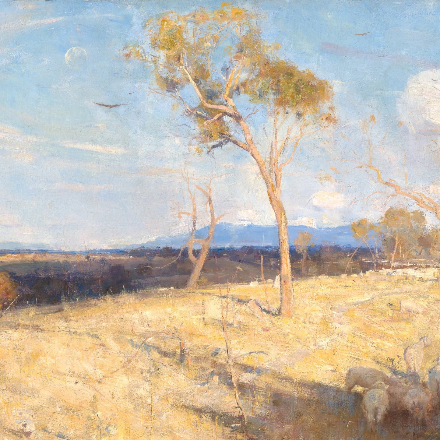 Arthur Streeton "Golden Summer" 3D Print: Textured Oil Painting Reproduction