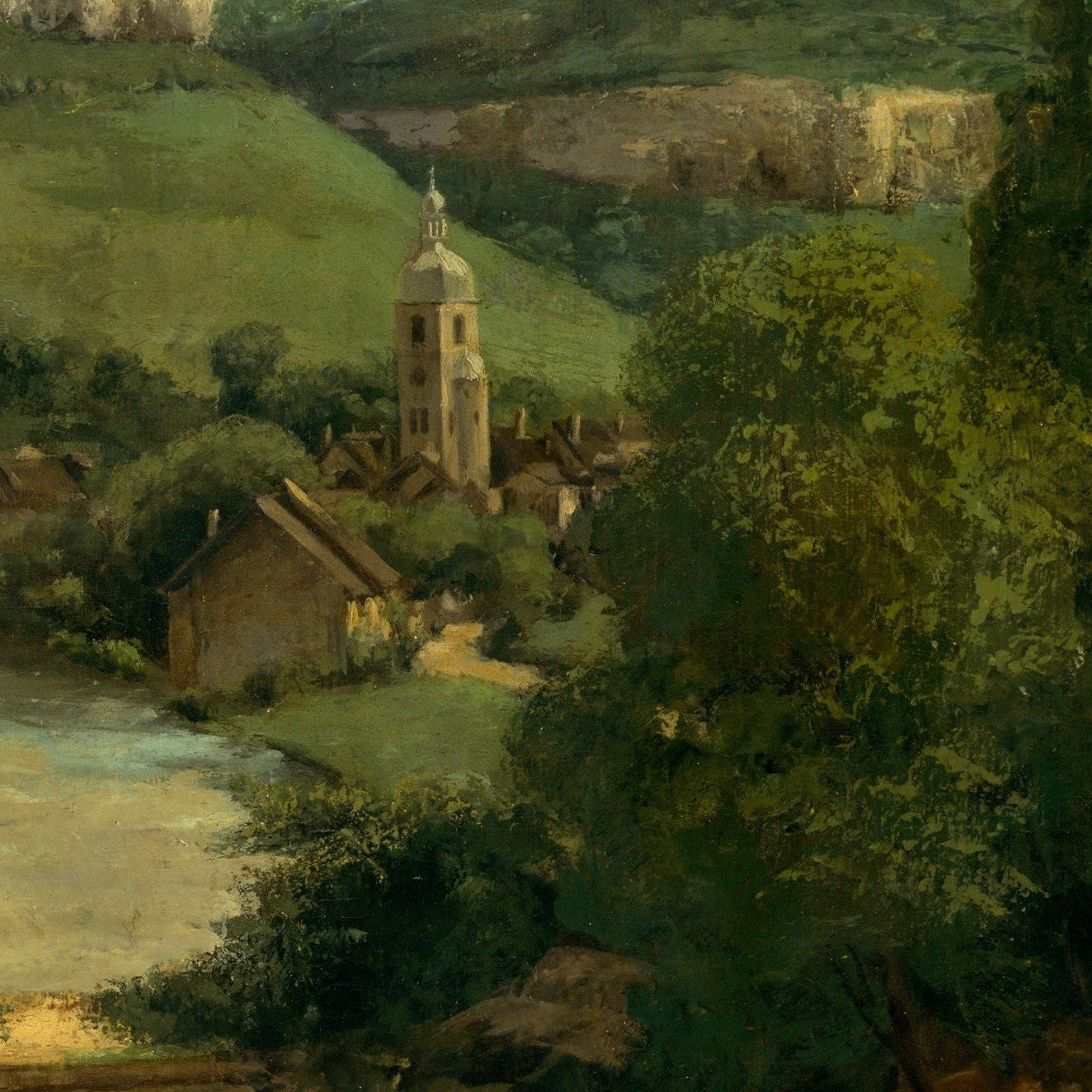 Gustave Courbet: View of Ornans, 3D Textured Art Print