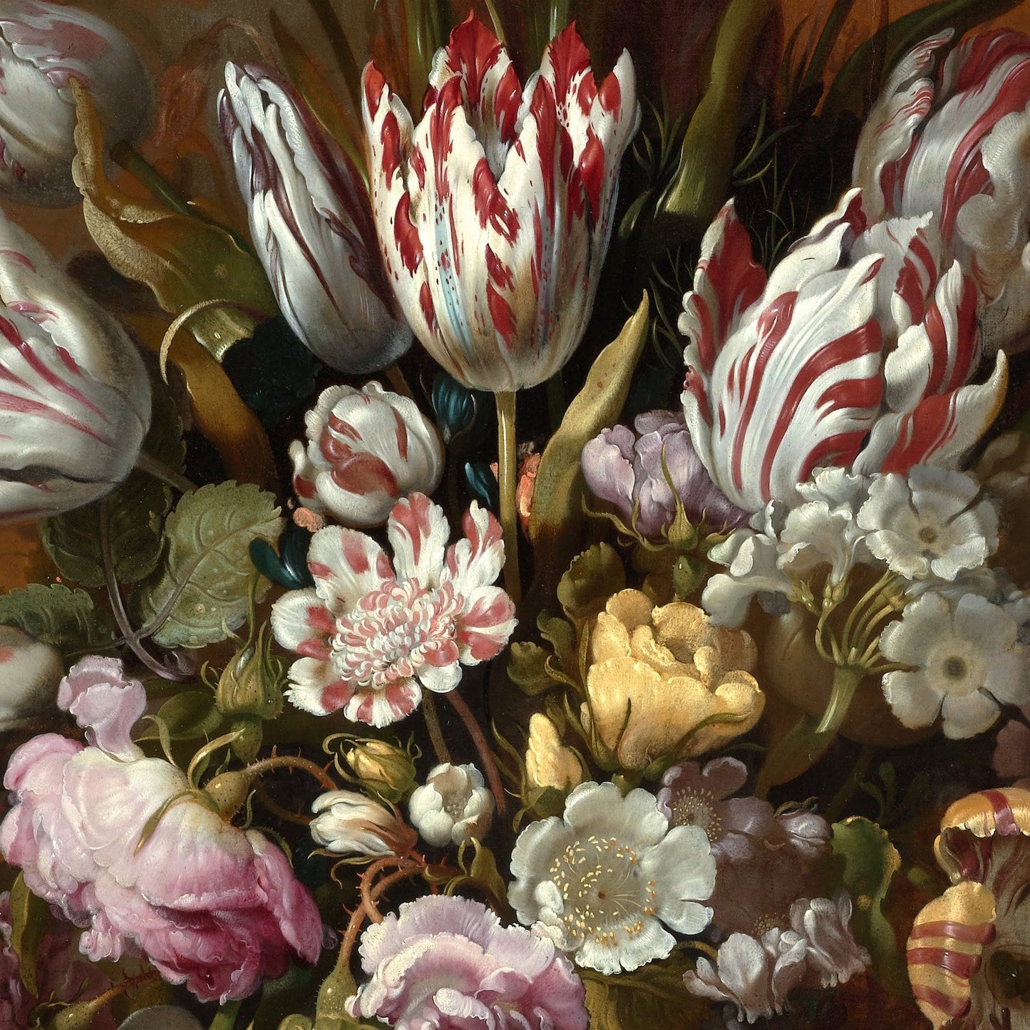 Hans Bollongier Floral Still Life: 3D Textured Print