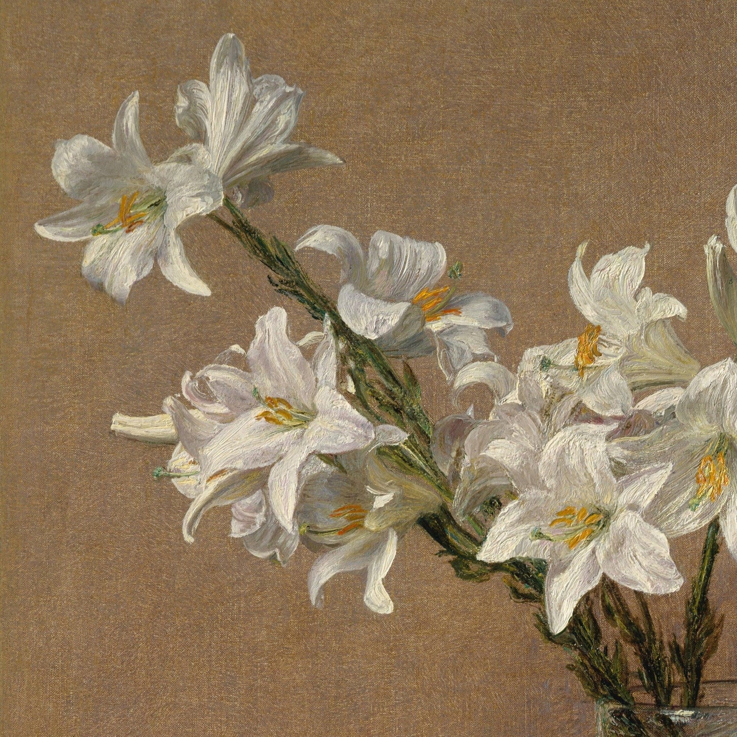 Roses and Lilies by Henri Fantin-Latour: 3D Textured Floral Art