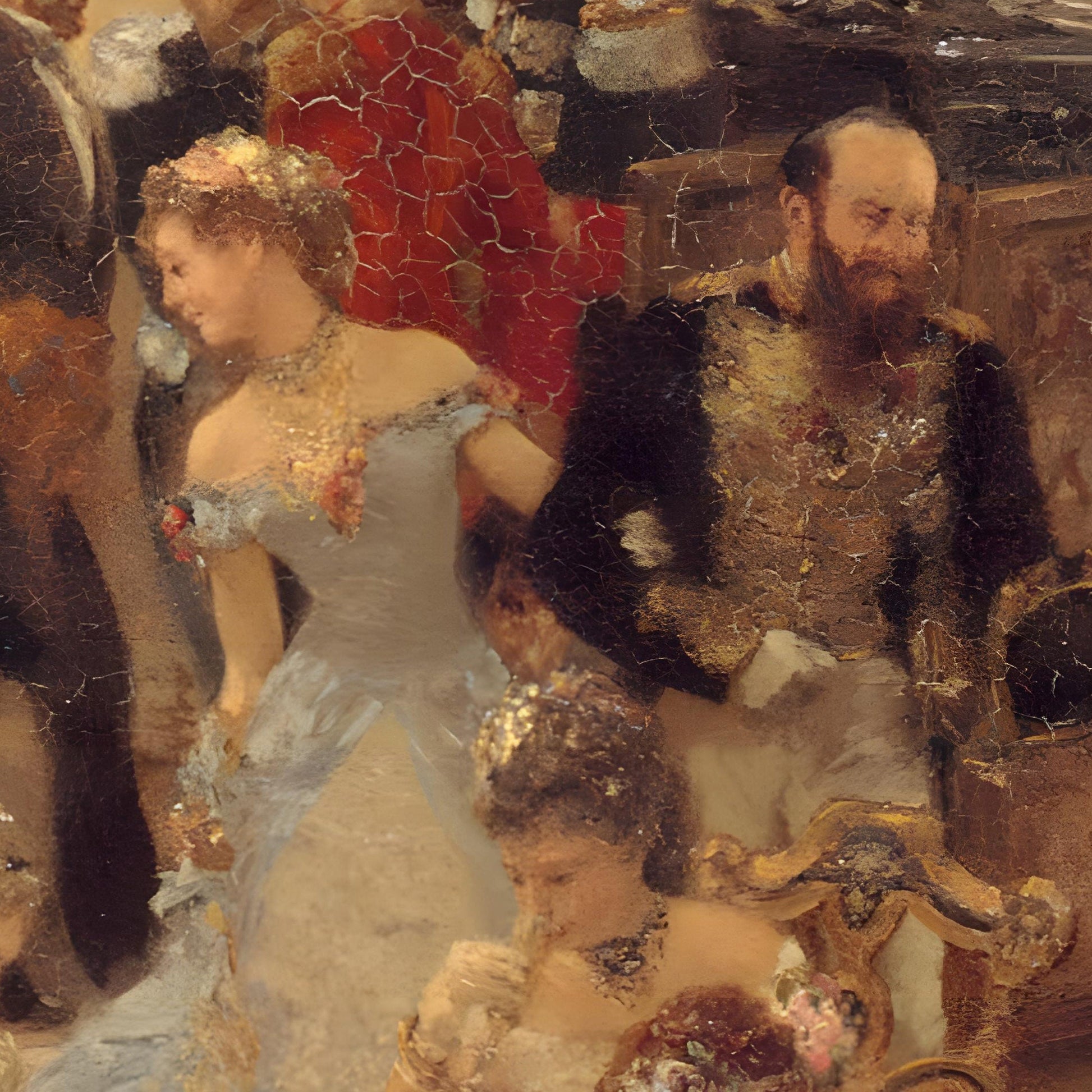 Adolph Menzel's 'Dinner at the Ball' 3D Textured Print