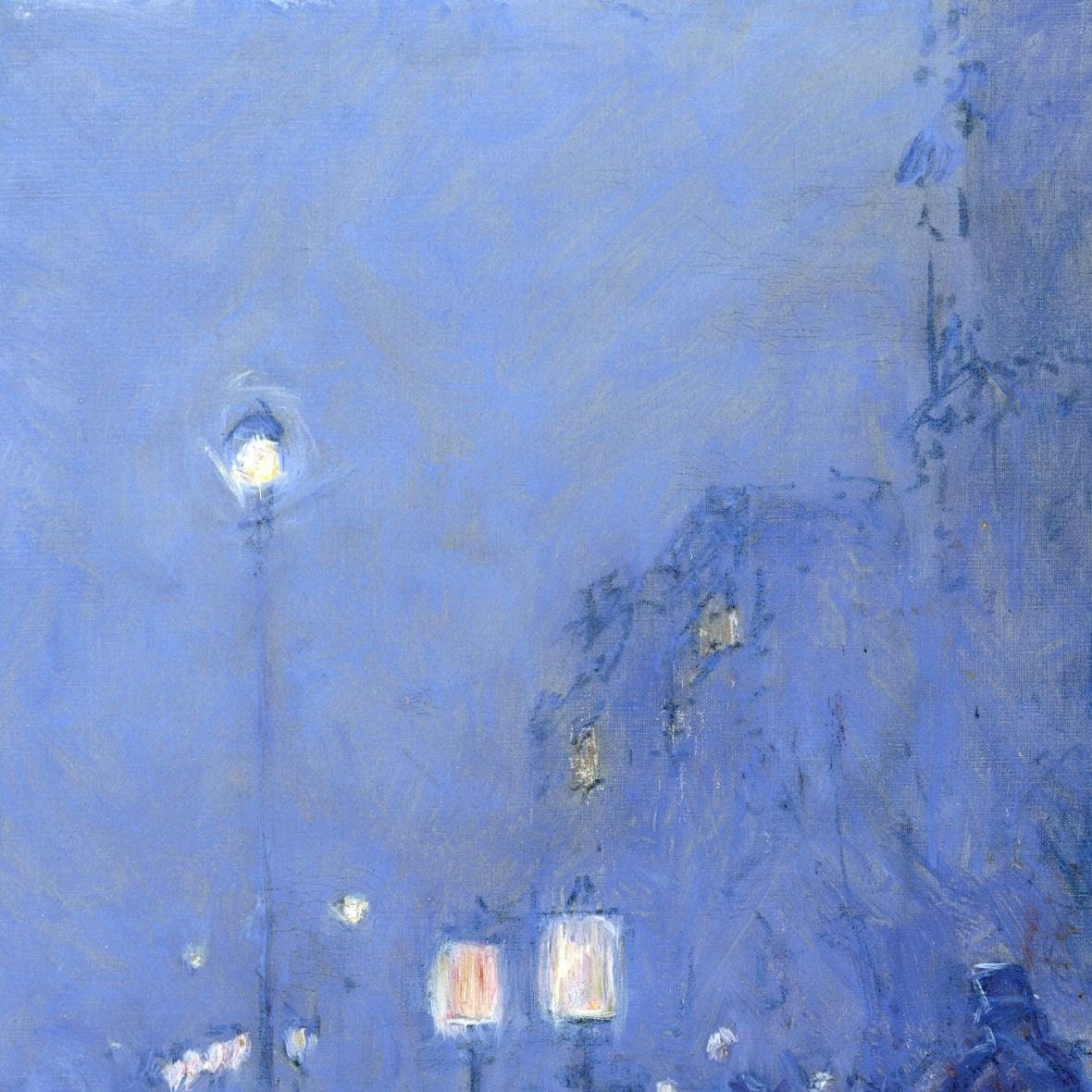 Childe Hassam Rainy Midnight 3D Print: Textured Impressionist Art