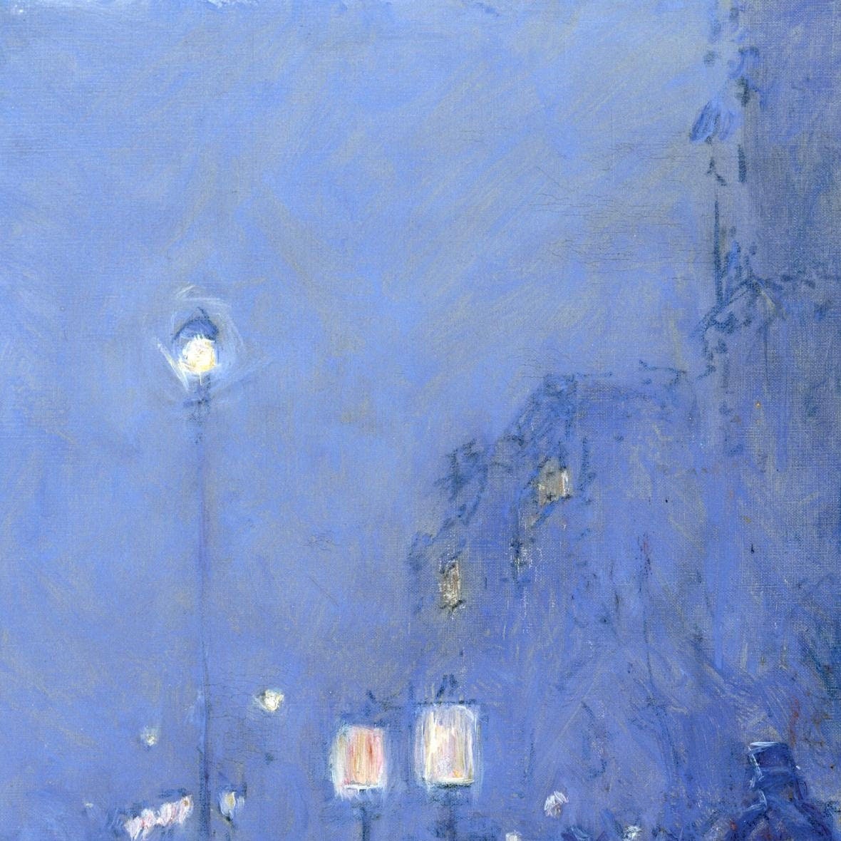 Rainy Midnight by Childe Hassam, 3d Printed with texture and brush strokes looks like original oil painting