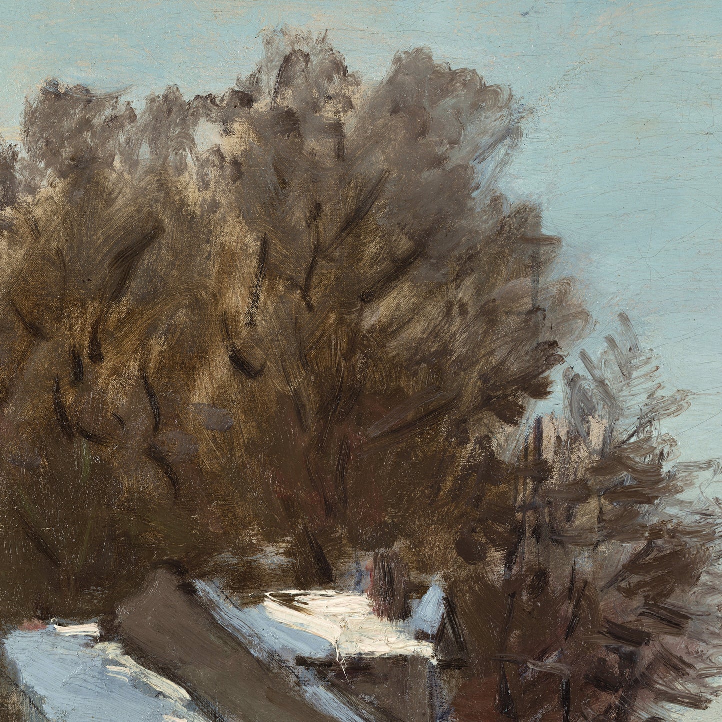 Monet Snow at Argenteuil 3D Print: Textured Impressionist Painting