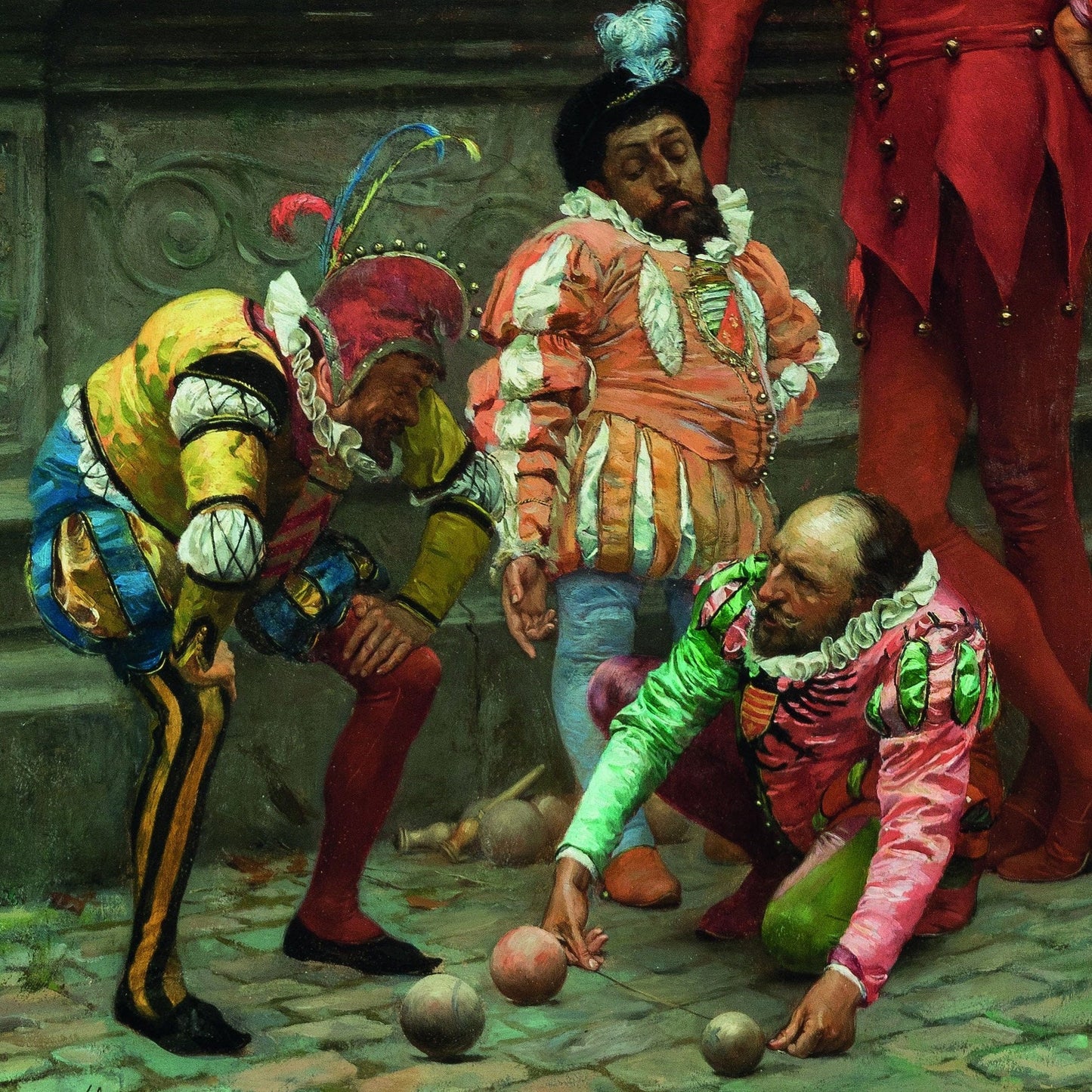 Jesters Playing Cochonnet 3D Print: Eduardo Zamacois Textured Art