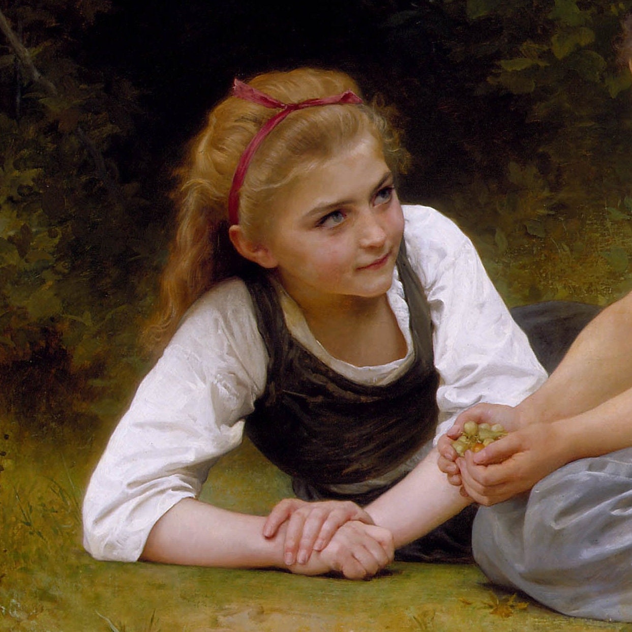 The Nut Gatherers 3D Print: William Adolphe Bouguereau Textured Art