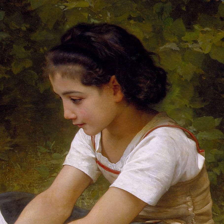 The Nut Gatherers 3D Print: William Adolphe Bouguereau Textured Art