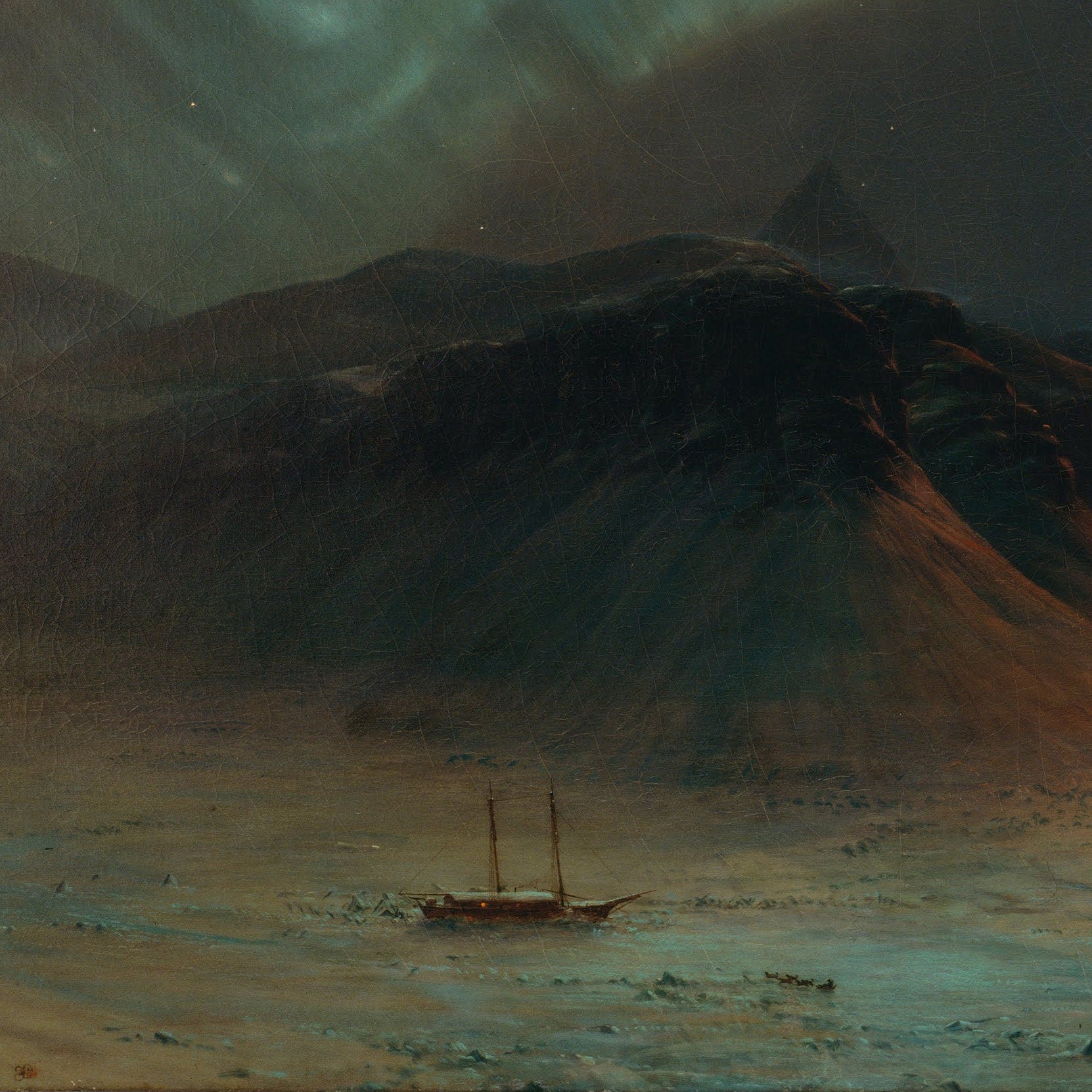 Aurora Borealis 3D Print: Frederic Edwin Church Textured Painting