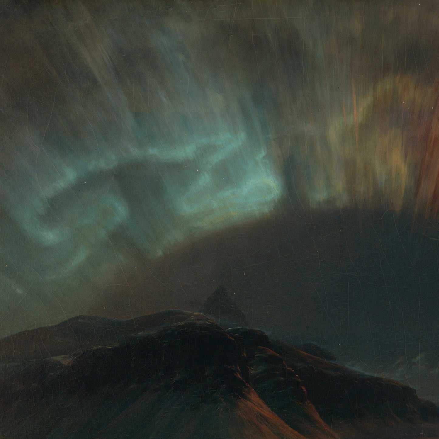 Aurora Borealis 3D Print: Frederic Edwin Church Textured Painting