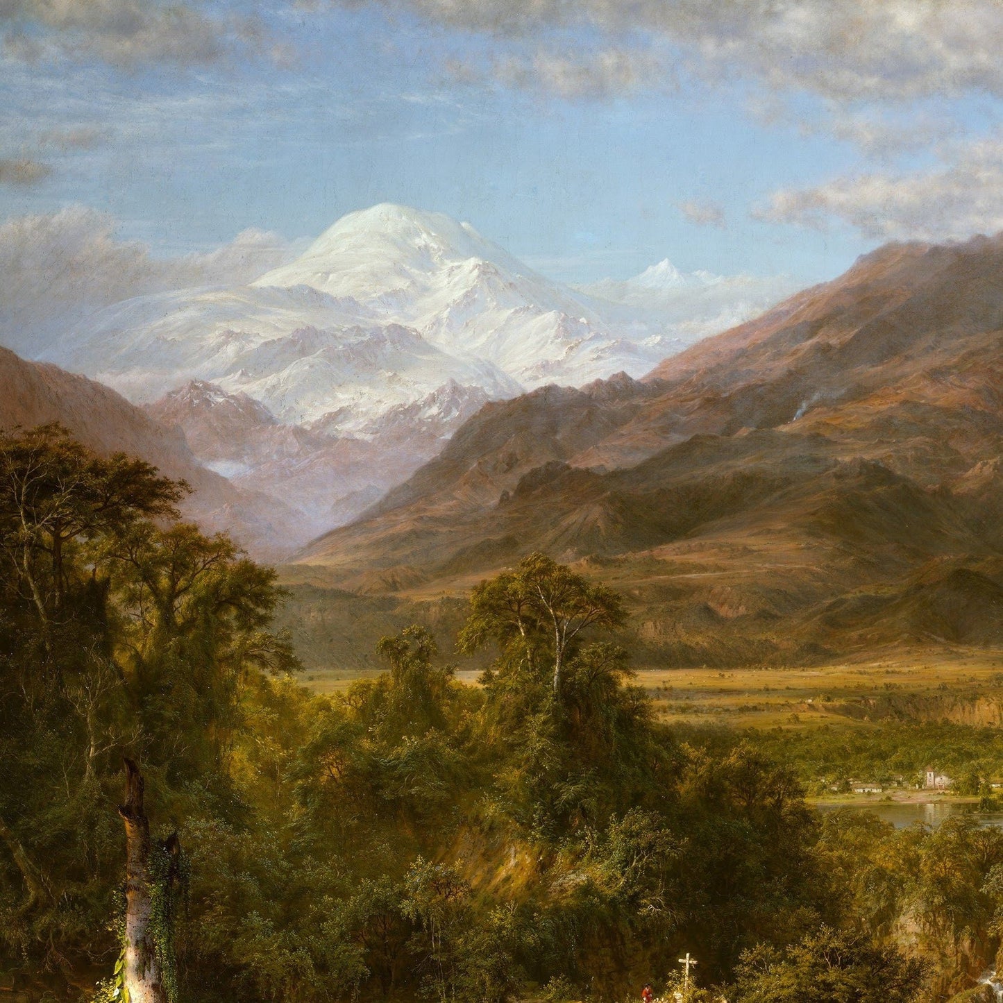 Heart of the Andes by Frederic Edwin Church, 3d Printed with texture and brush strokes looks like original oil painting