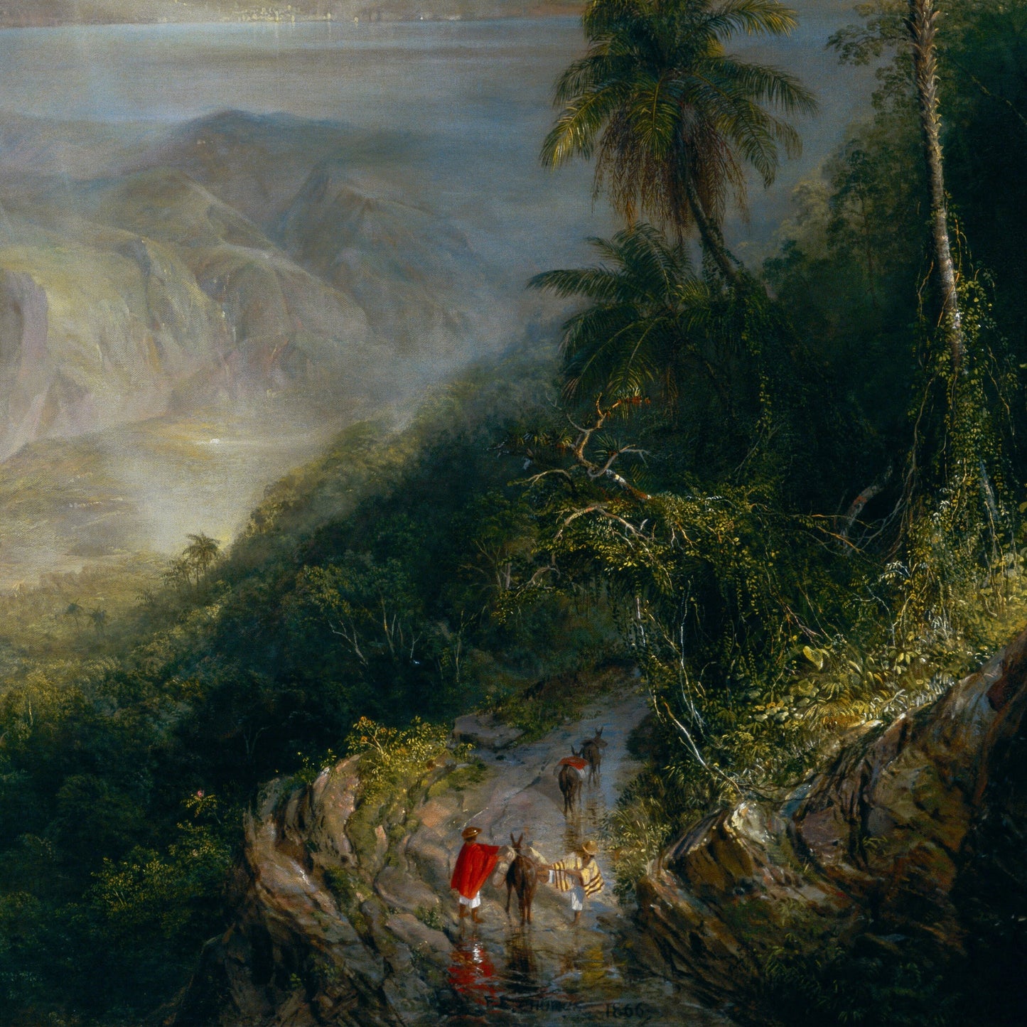 Rainy Season in the Tropics by Frederic Edwin Church, 3d Printed with texture and brush strokes looks like original oil painting