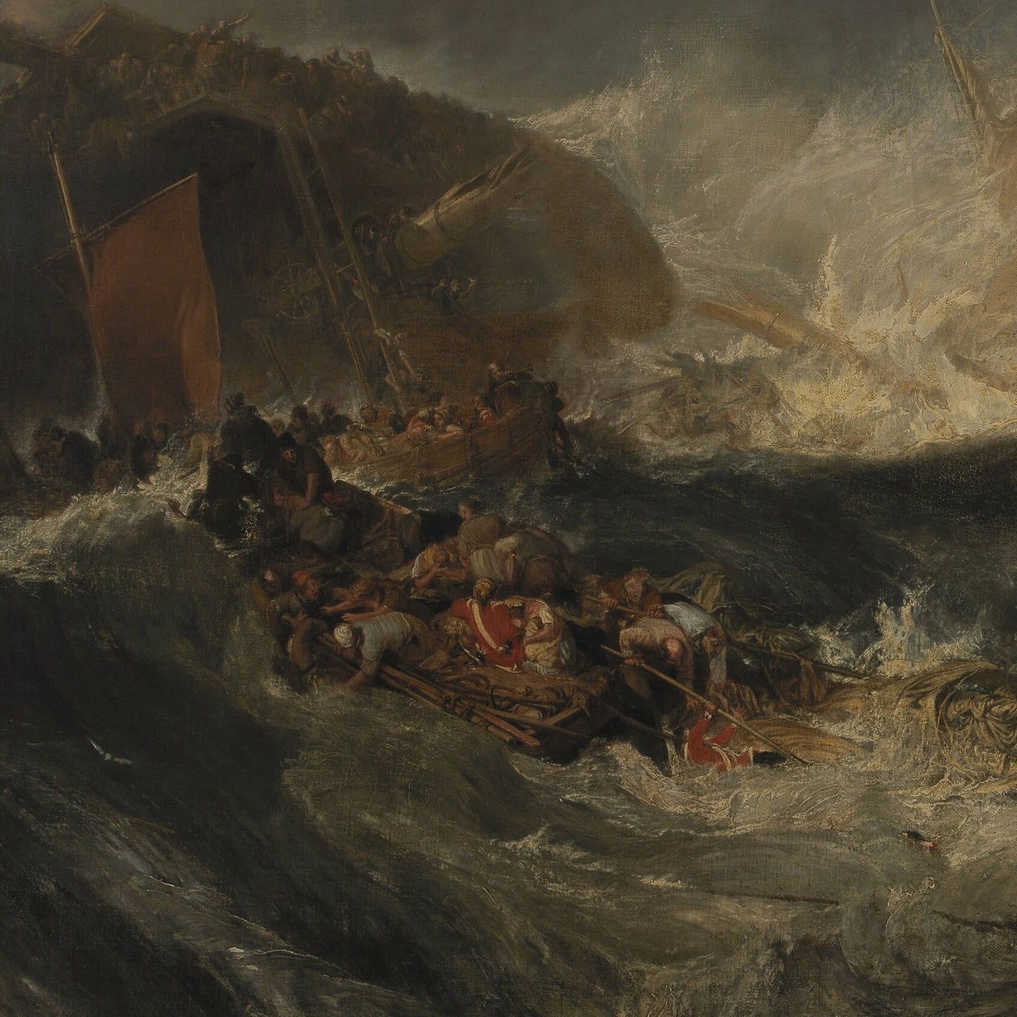 Turner 'Wreck of a Transport Ship' 3D Print: Textured Oil Painting Reproduction