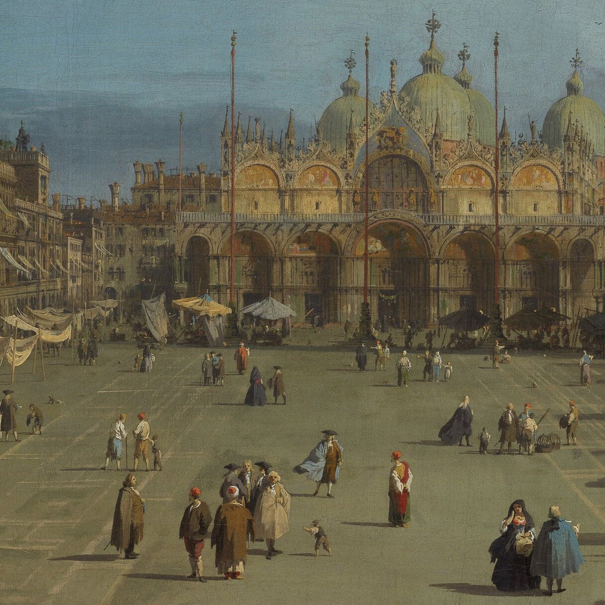 Piazza San Marco by Canaletto, 3d Printed with texture and brush strokes looks like original oil painting