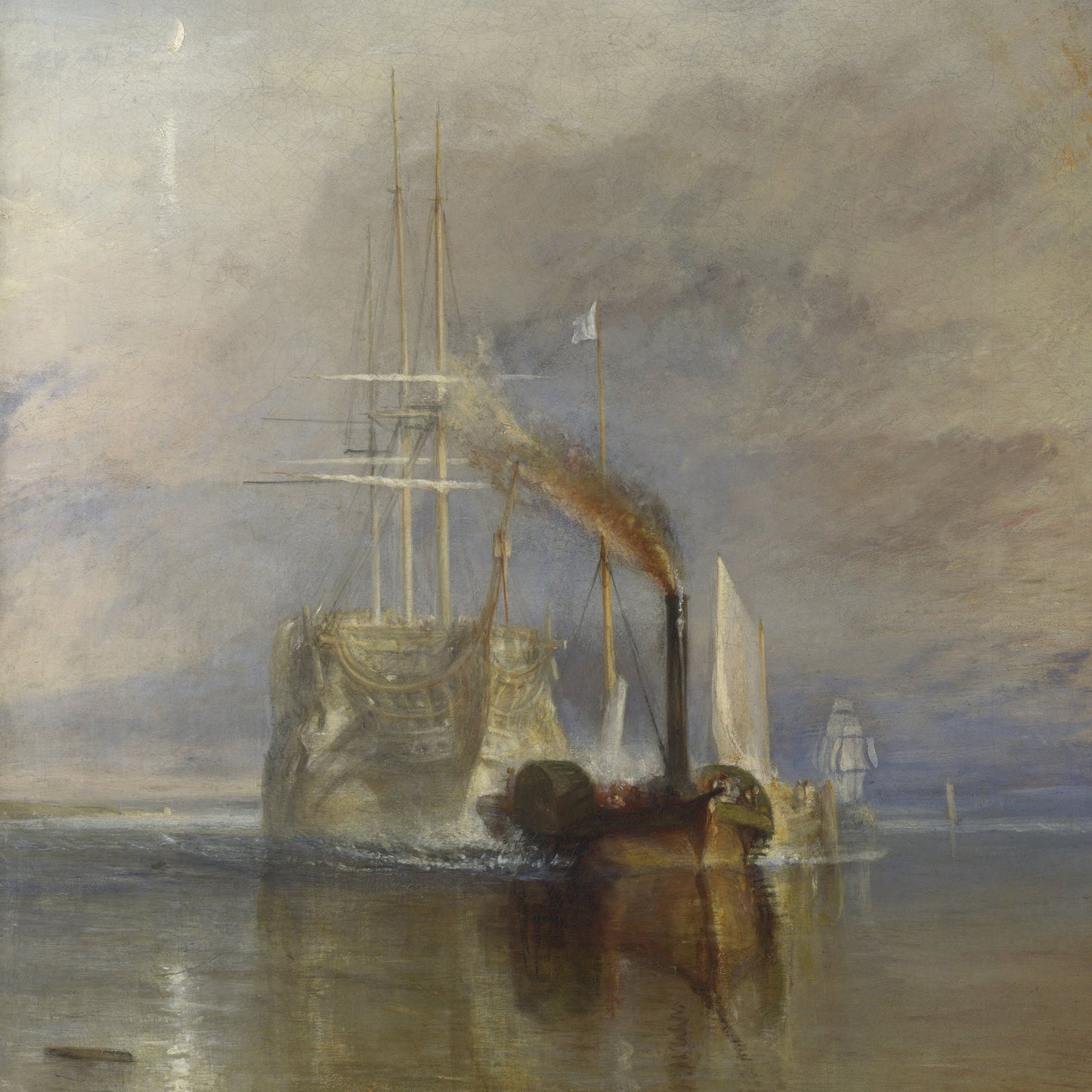 The Fighting Temeraire by J. M. W. Turner, 3d Printed with texture and brush strokes looks like original oil painting