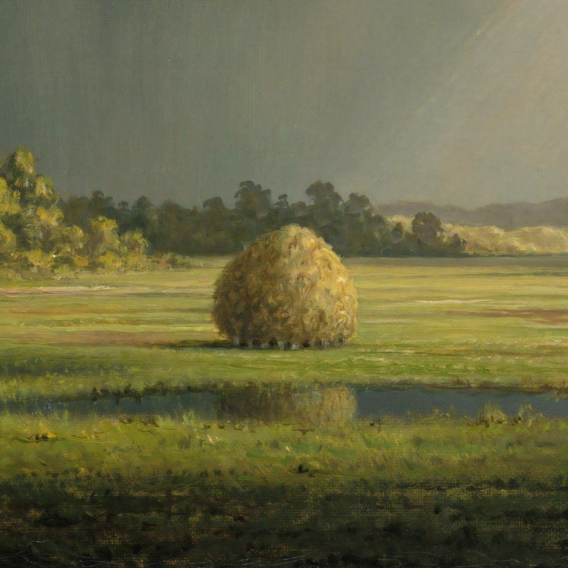 Newburyport Meadows by Martin Johnson Heade, 3d Printed with texture and brush strokes looks like original oil painting