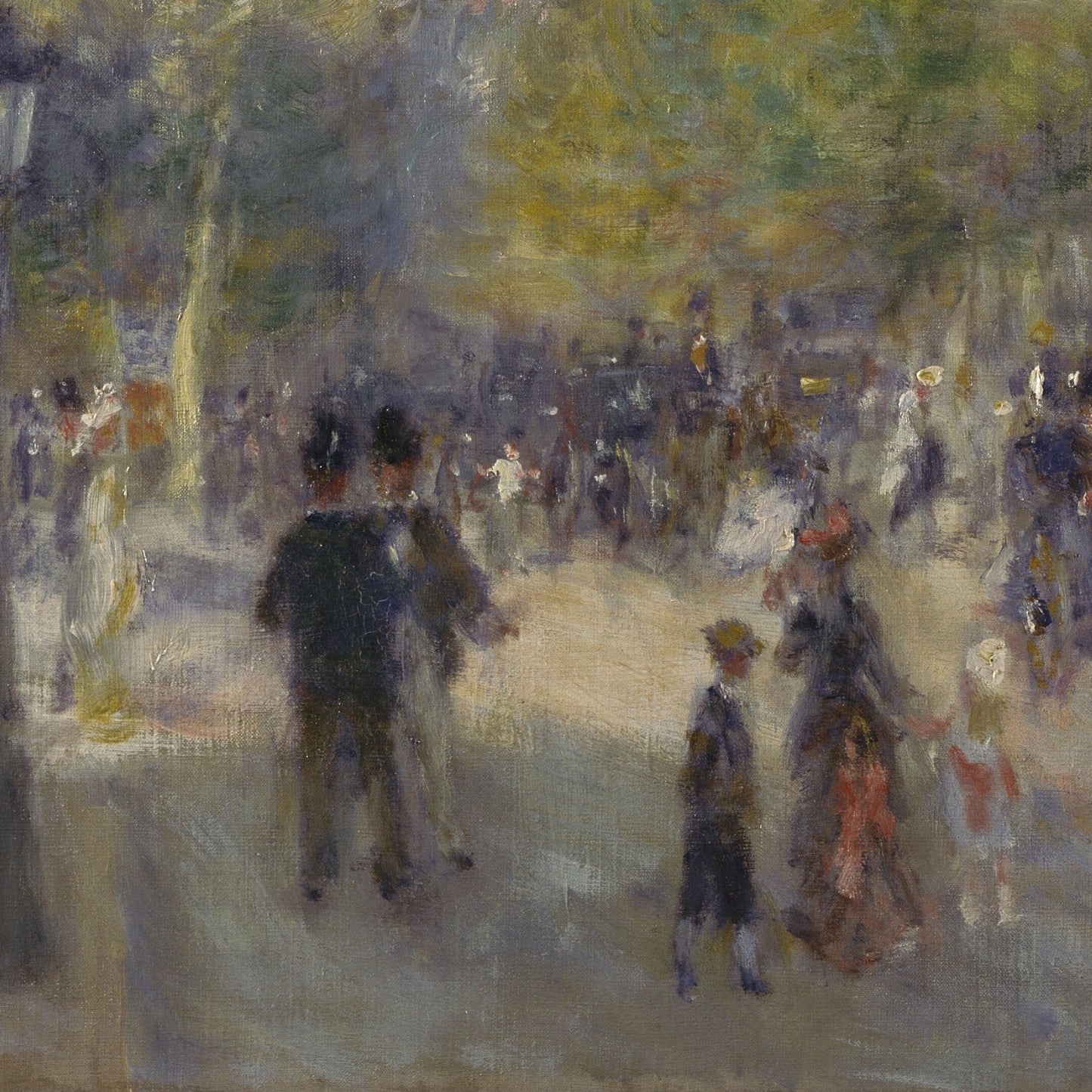 The Grands Boulevards by Pierre Auguste Renoir, 3d Printed with texture and brush strokes looks like original oil painting