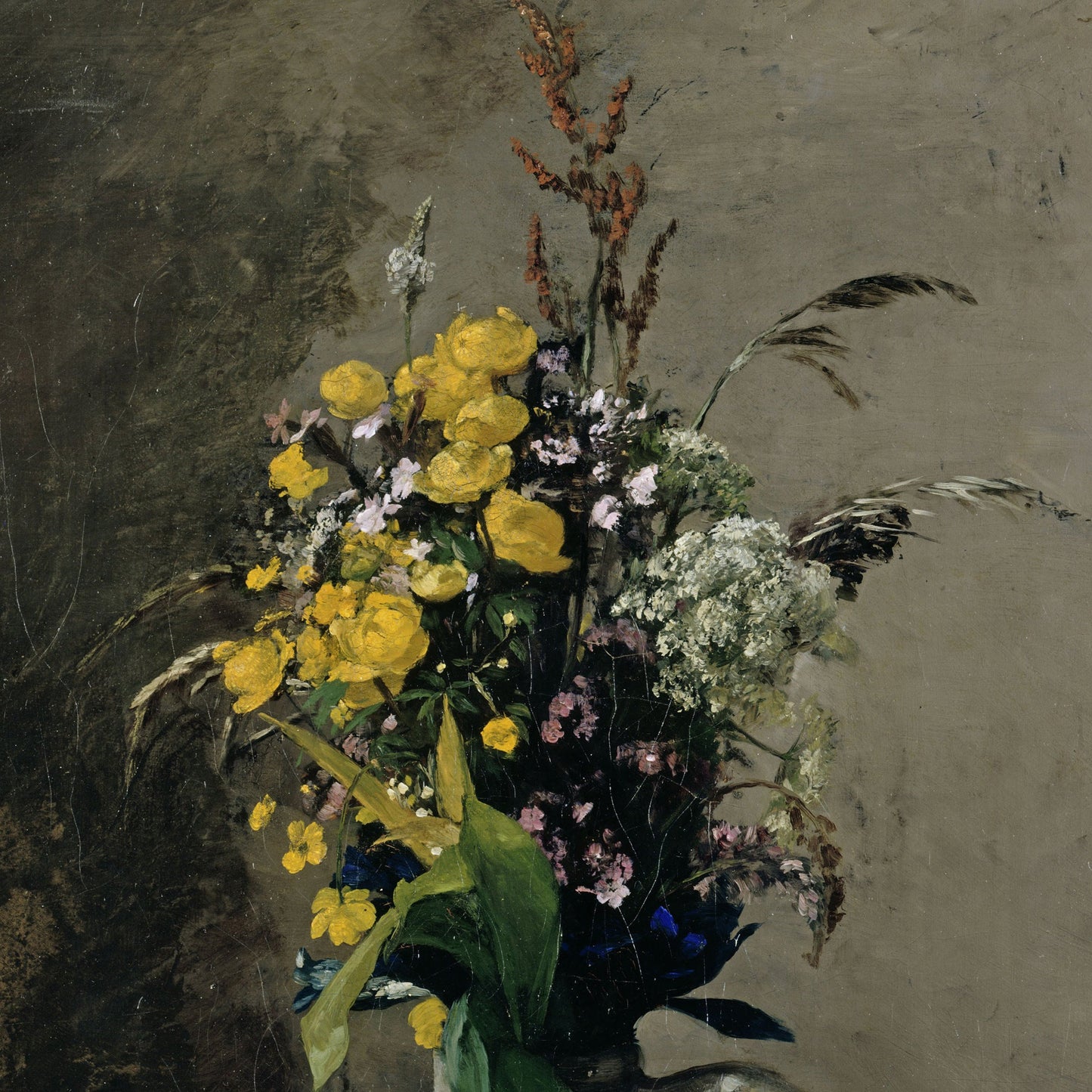 Bouquet of Wild Flowers by Hans Thoma, 3d Printed with texture and brush strokes looks like original oil painting