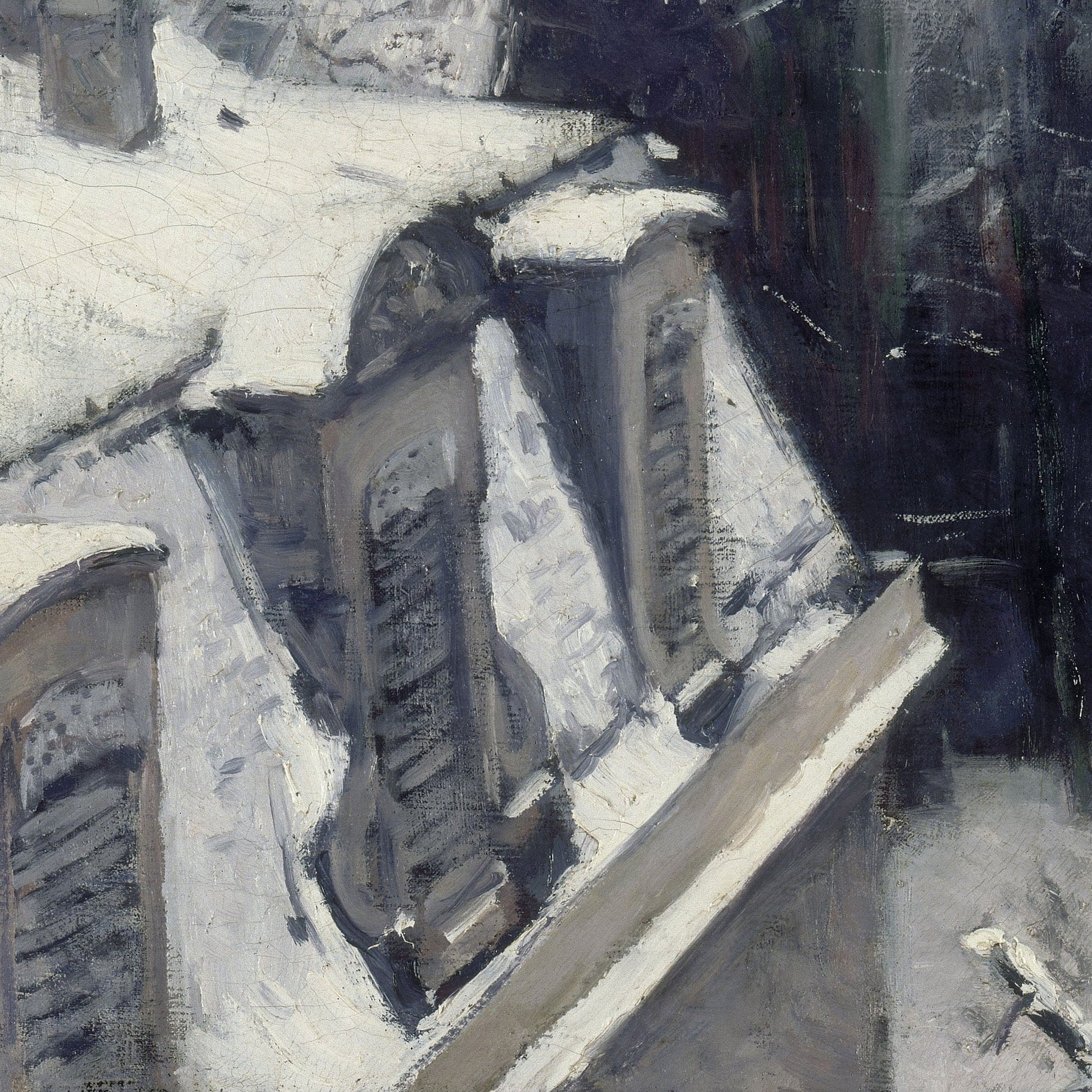 Rooftops in the Snow by Gustave Caillebotte, 3d Printed with texture and brush strokes looks like original oil painting